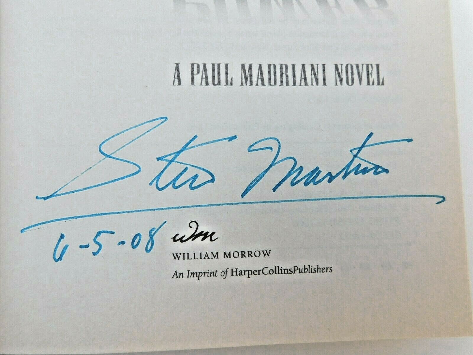 FLAT SIGNED true 1st ed 2008 STEVE MARTINI 390 pages SHADOW OF POWER hardcover
