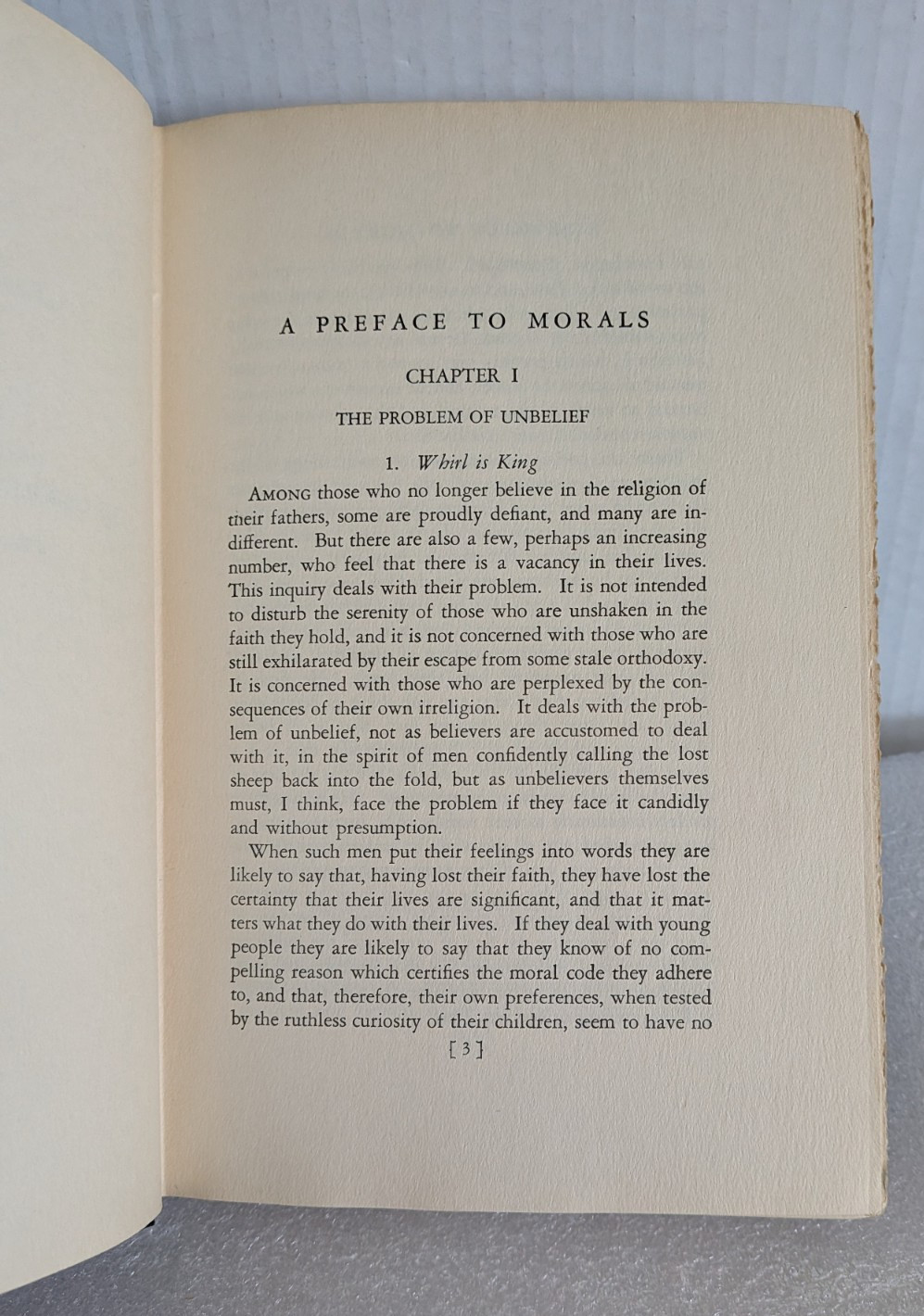 A Preface to Morals by Walter Lippmann (1929, Hardcover) First Edition