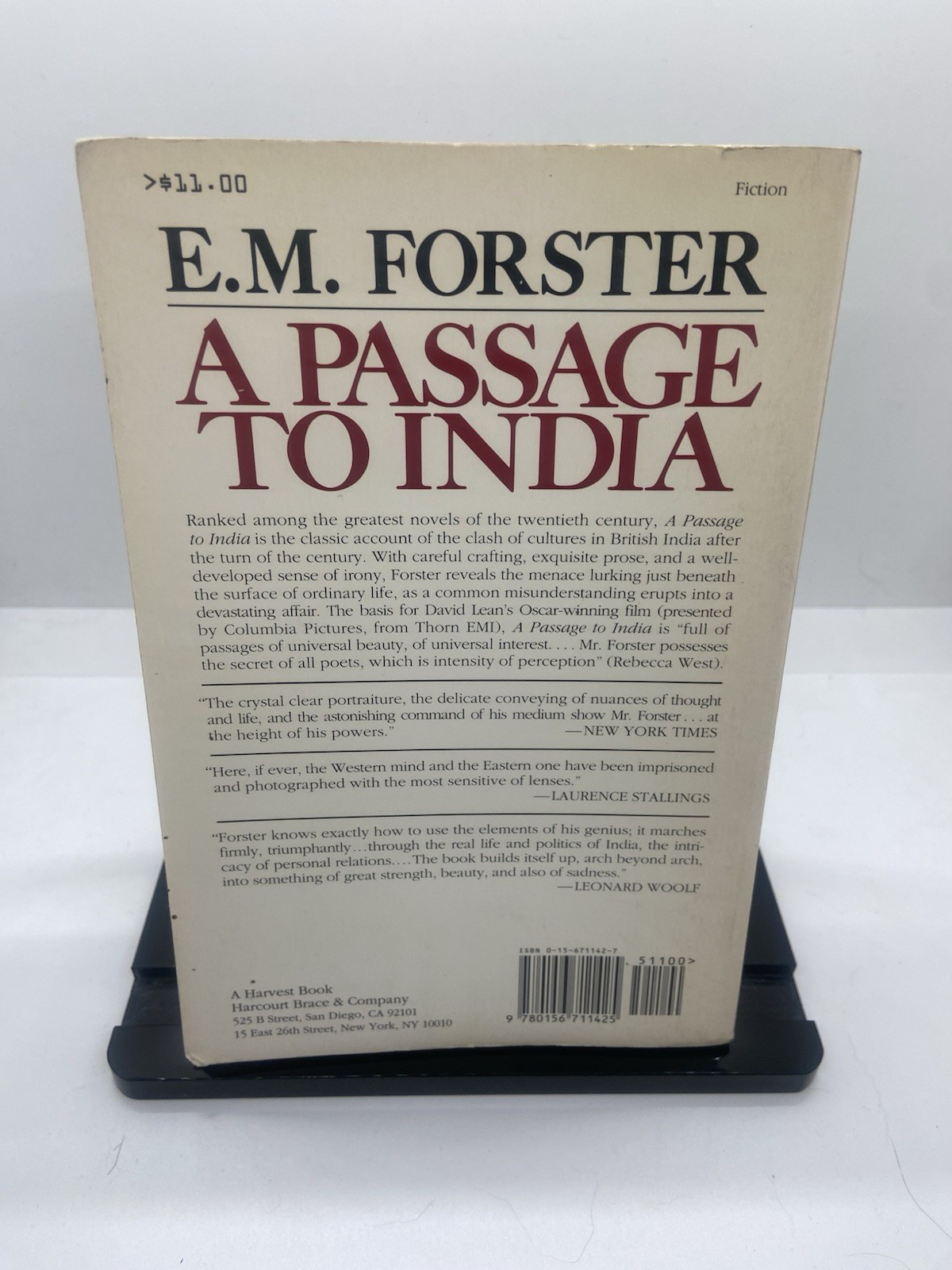 A Passage to India E. M. Forster Trade Paperback Fiction Harcourt Brace Novel