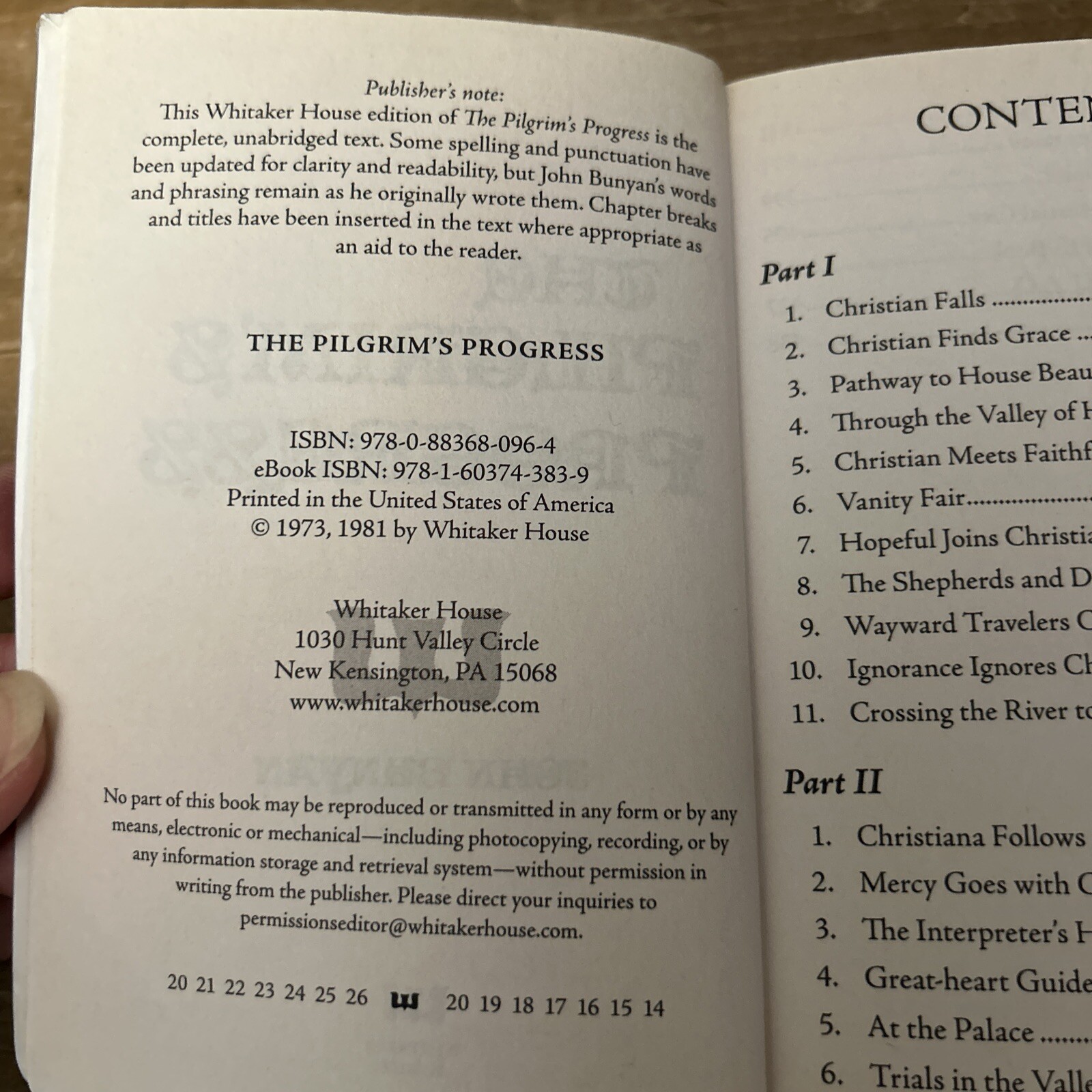 Pilgrim’s Progress by John Bunyan 1981 Whitaker House Paperback