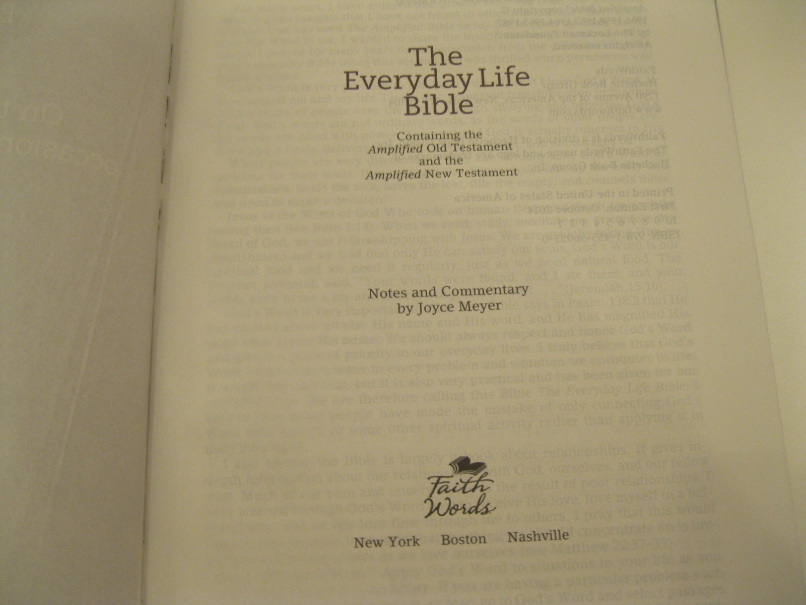 The Everyday Life Bible Teal LeatherLuxe Amplified Bible Joyce Meyer Faith Words