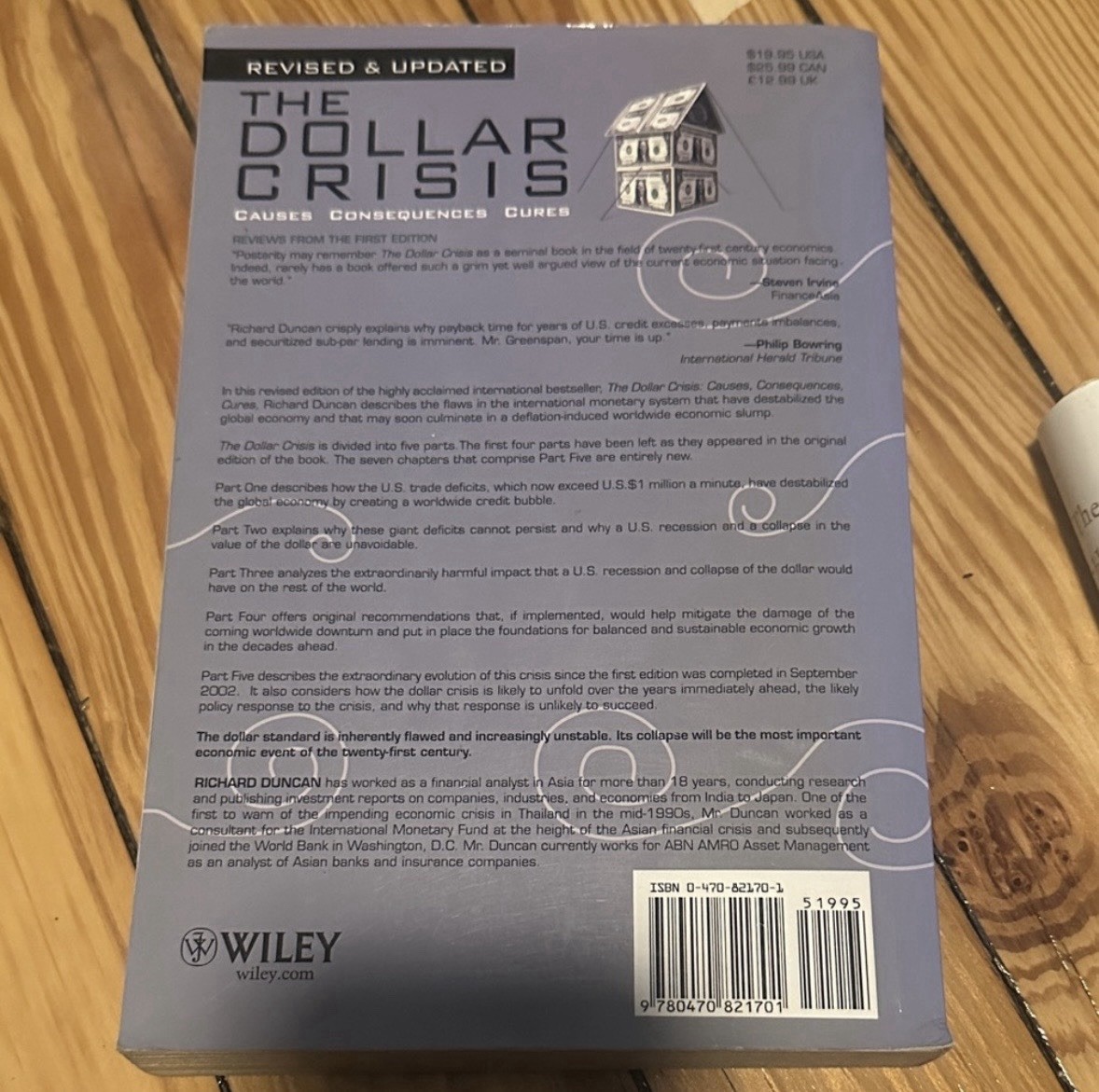 Richard Duncan The Dollar Crisis Causes Consequences Cures Wiley Paperback 2005
