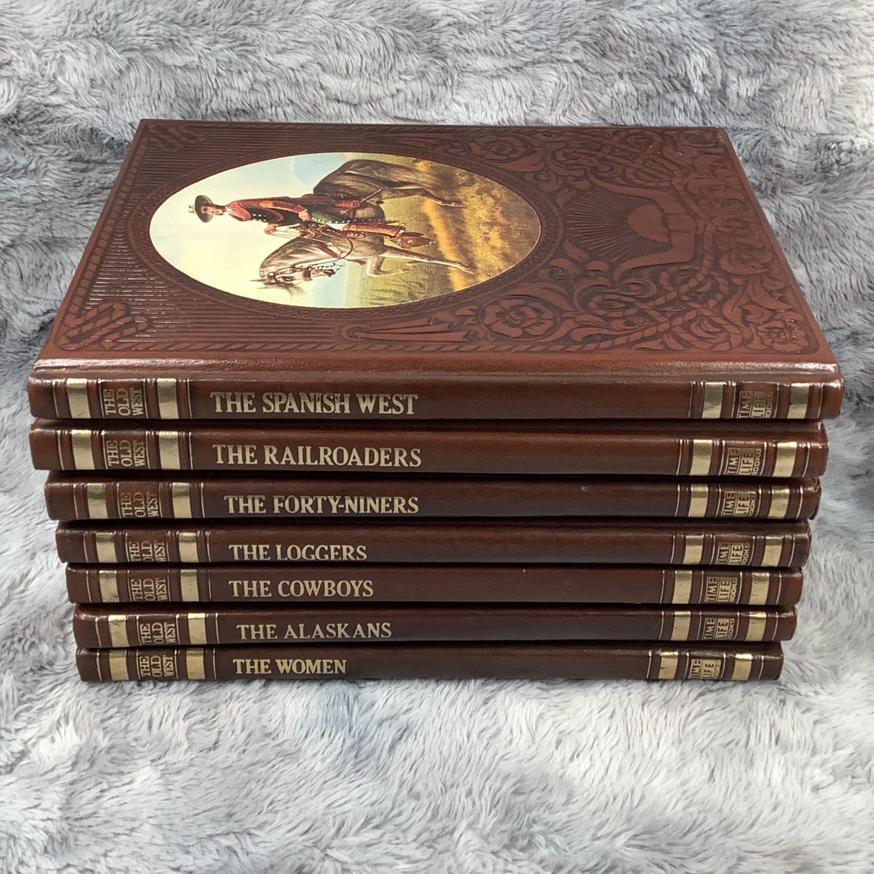 Time Life Books The Old West Series Lot of 7 Volumes Padded Leatherette 1970s