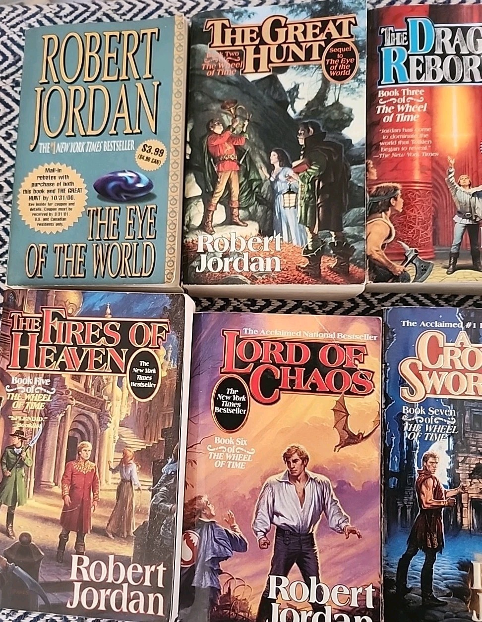 Robert Jordan the Wheel of Time Book Lot Books 1,2,3,4,5,6,7,8 Used