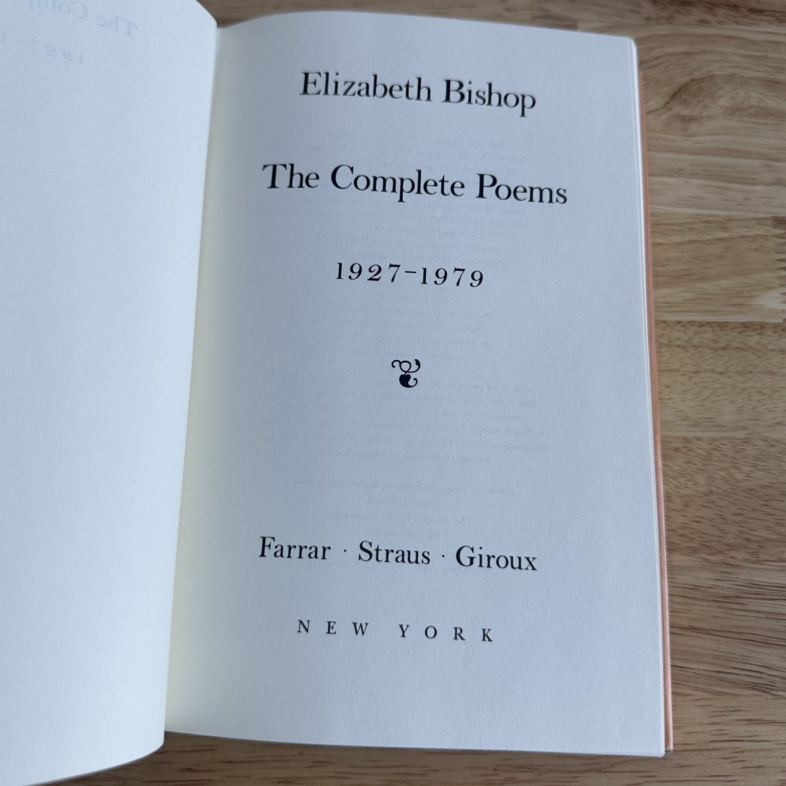The Complete Poems Elizabeth Bishop 1983 First Printing Poetry Farrar Straus