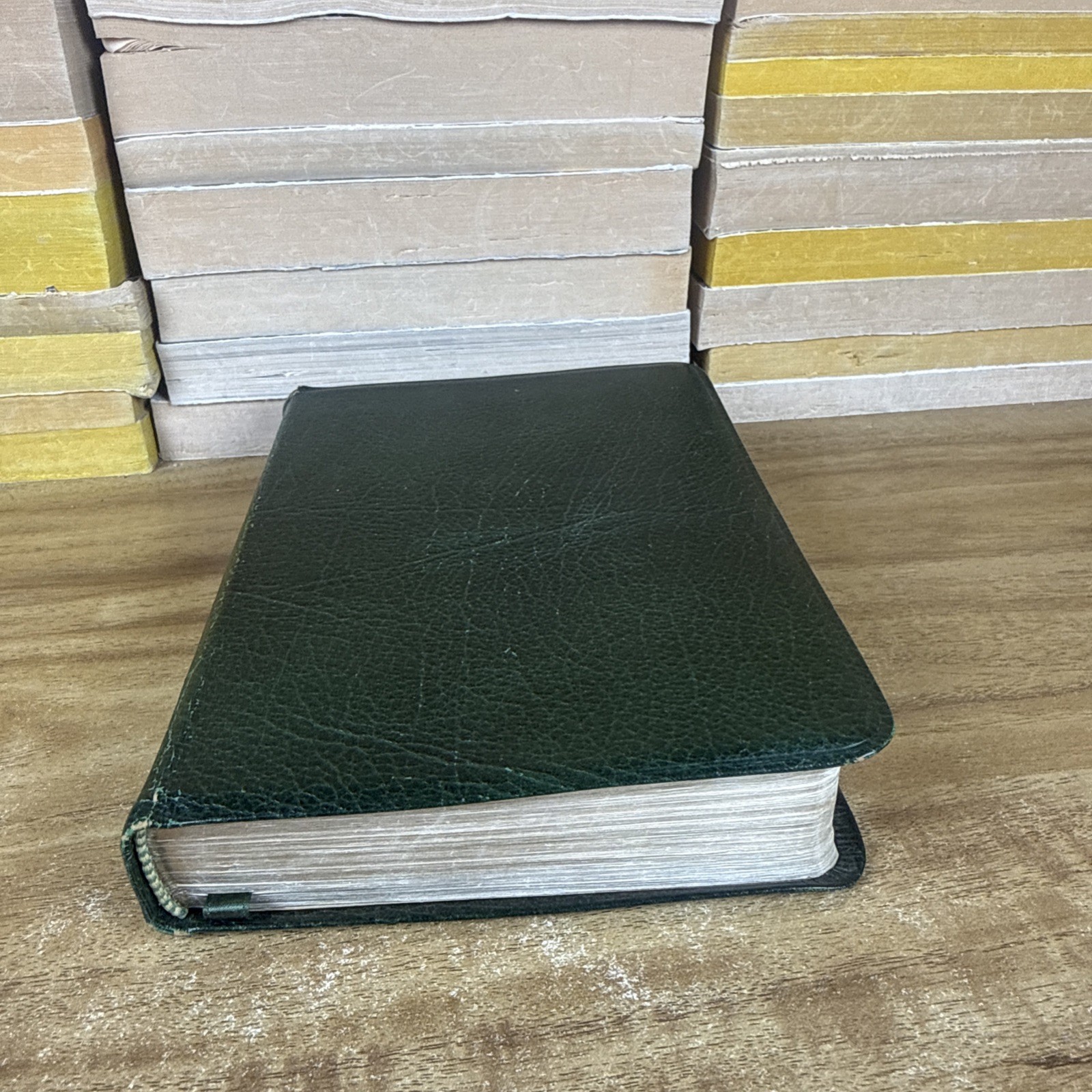Living Bible Paraphrased Cowhide Leather Second Printing Tyndale Cowhide Green