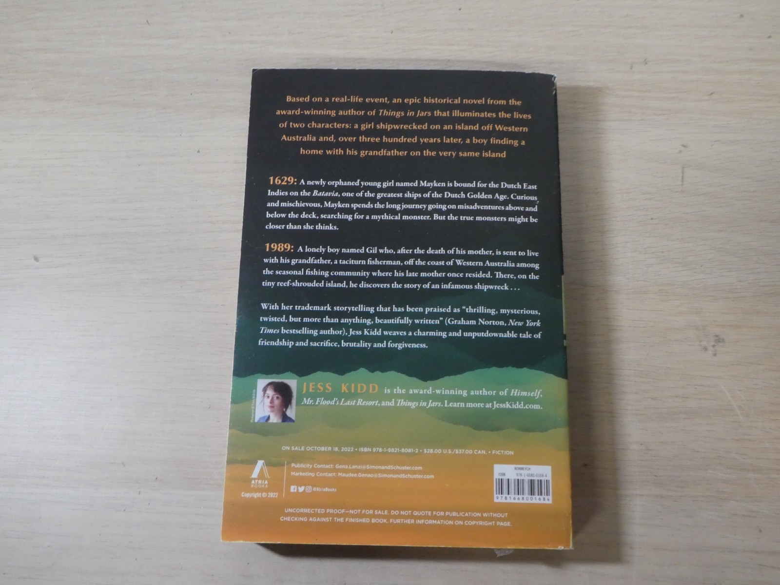 The Night Ship Jess Kidd Paperback ARC Advanced Reading Copy