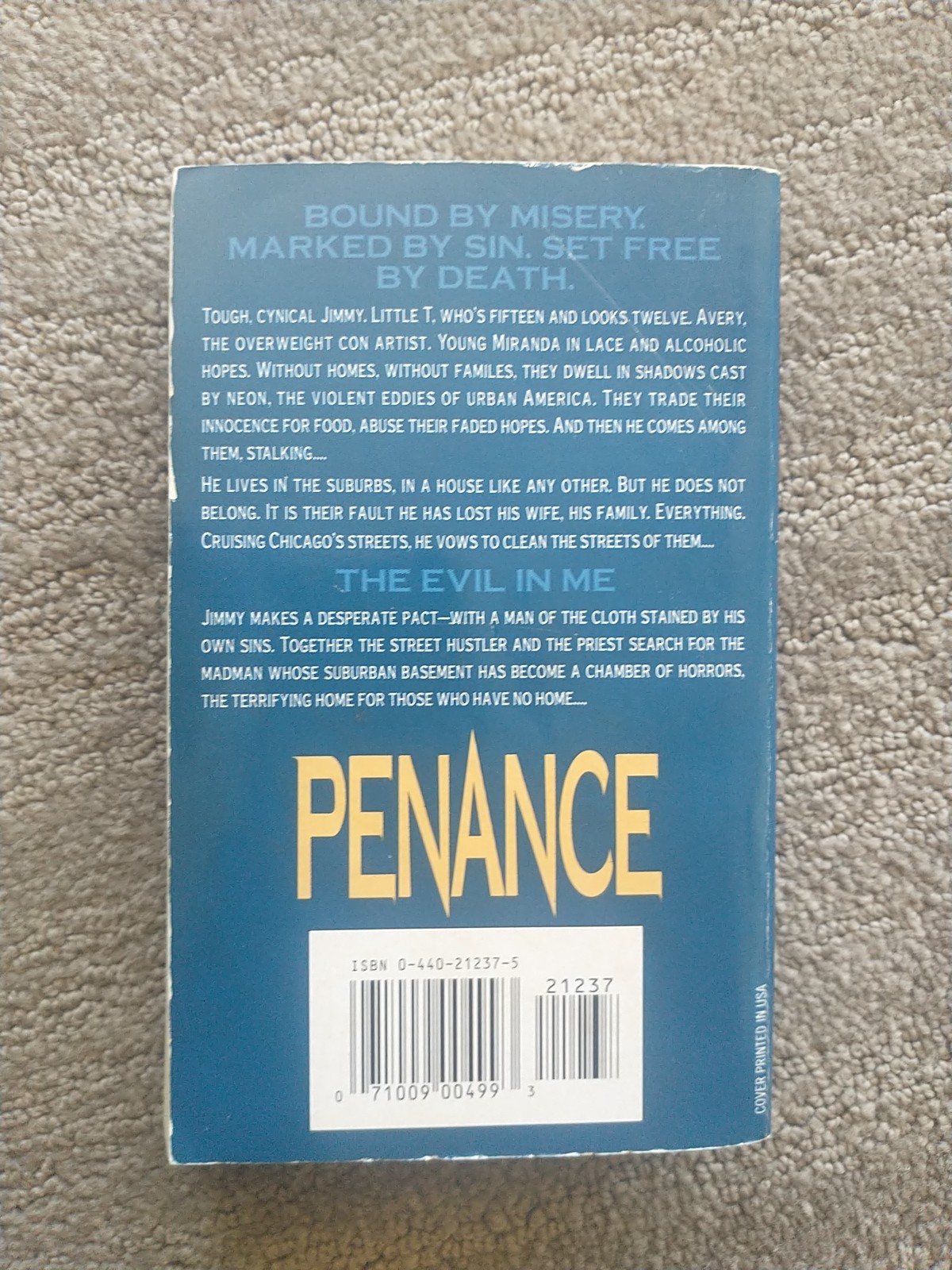 Penance by Rick R. Reed. 1st Dell Abyss printing/appearance 1993. Horror pb