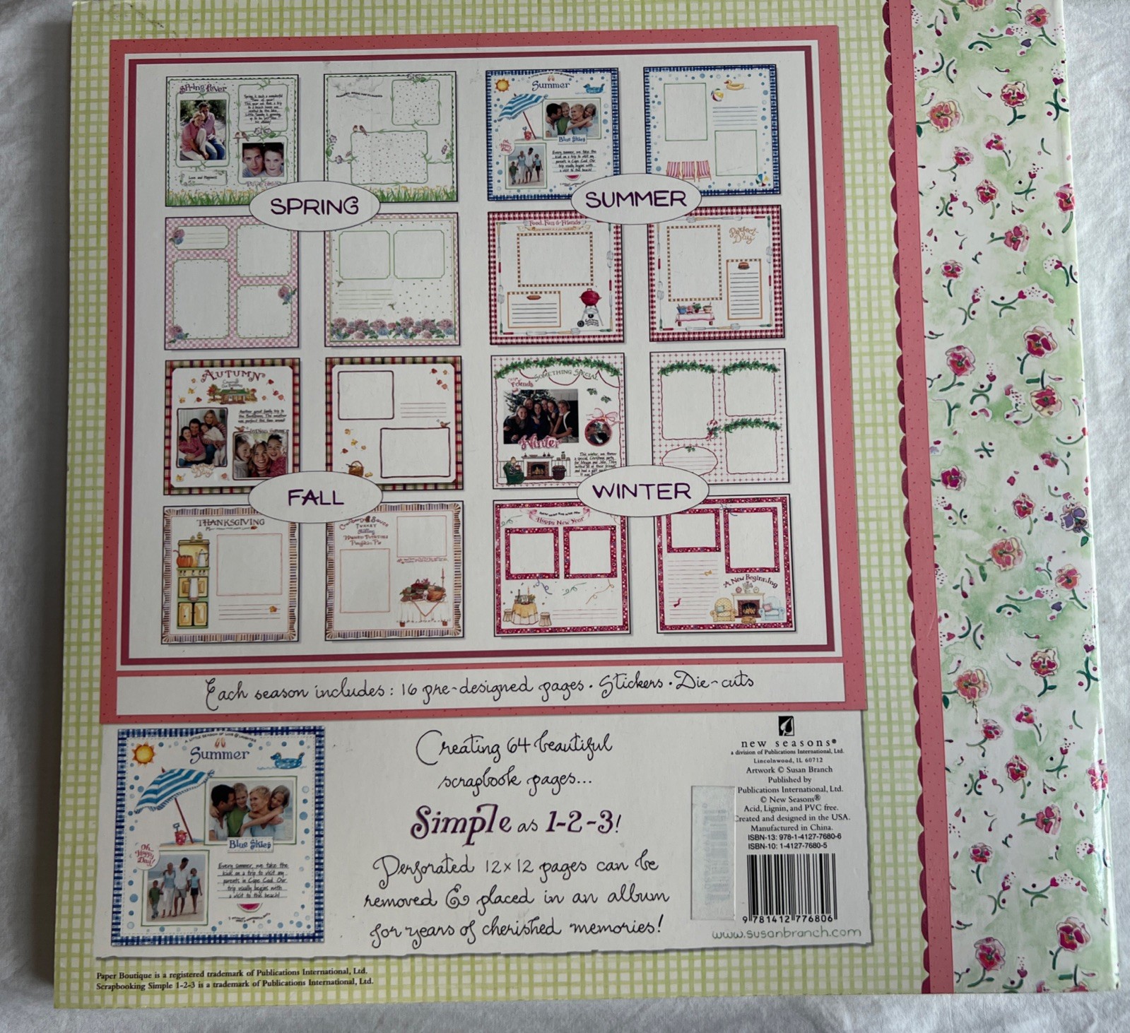 Susan Branch Deluxe Scrapbooking Simple 1-2-3 Kit Four Seasons NEW