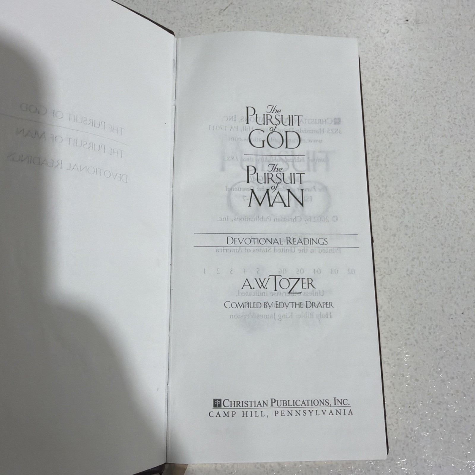 The Pursuit of God & The Pursuit of Man Devotional Readings A.W. Tozer
