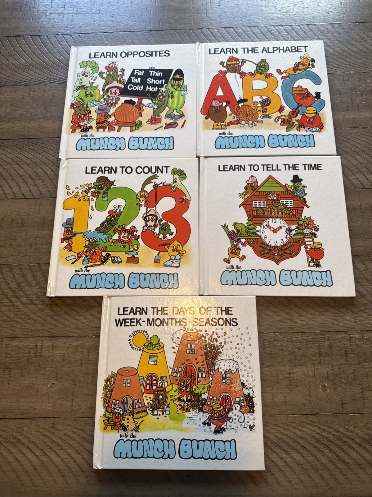 Lot of 5 Munch Bunch Books Giles Reed 1981 HC Opposites Counting Vintage