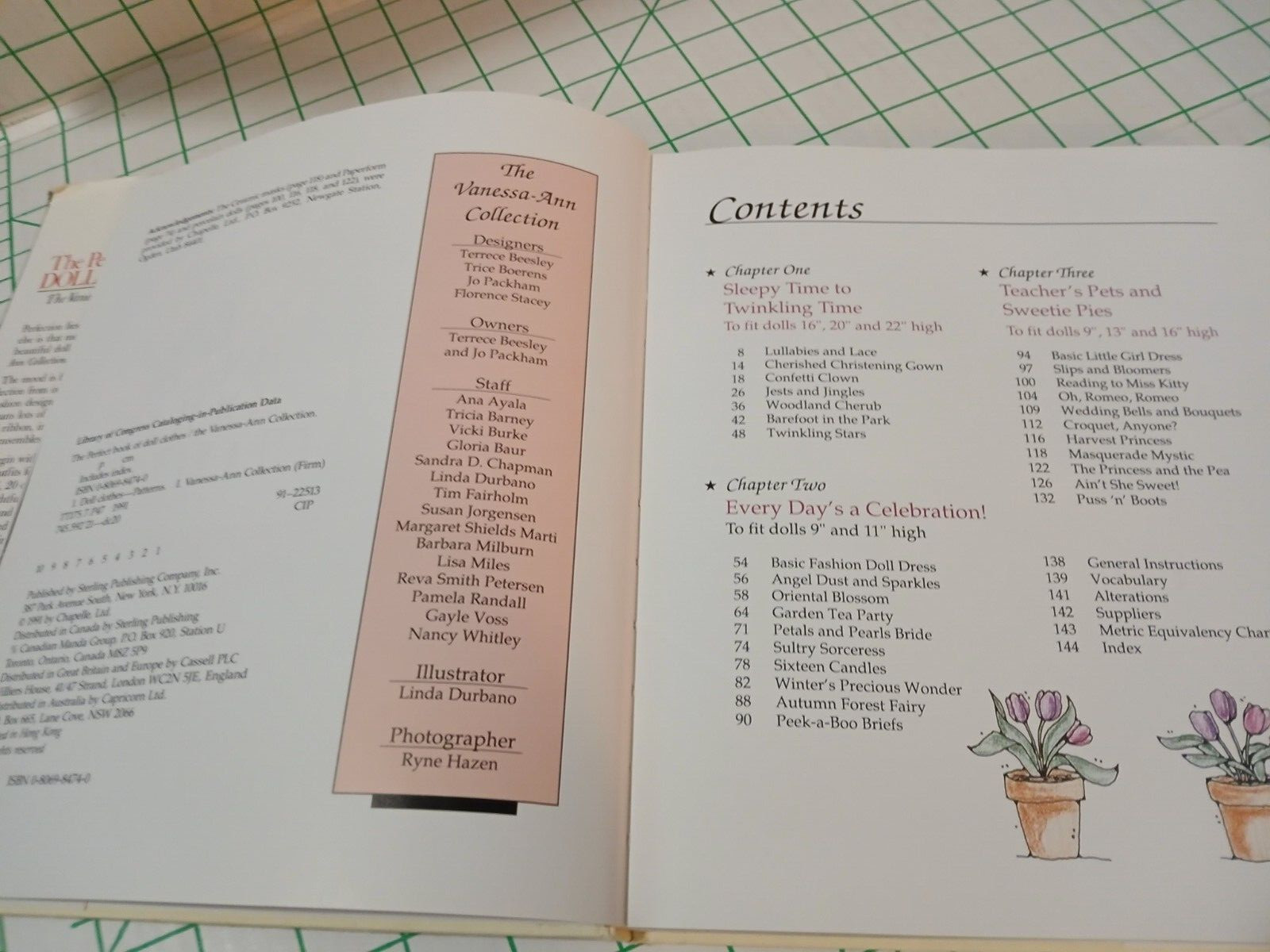 10.5″X9″ HC BOOK w/DC- THE VANESSA-ANN COLLECTION – DOLL CLOTHES TO MAKE