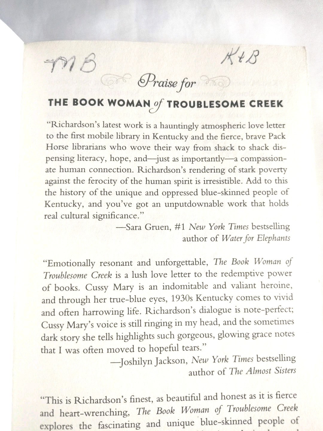 Book Woman Troublesome Creek Women’s Daughter Kim Michele Richardson Lot 2