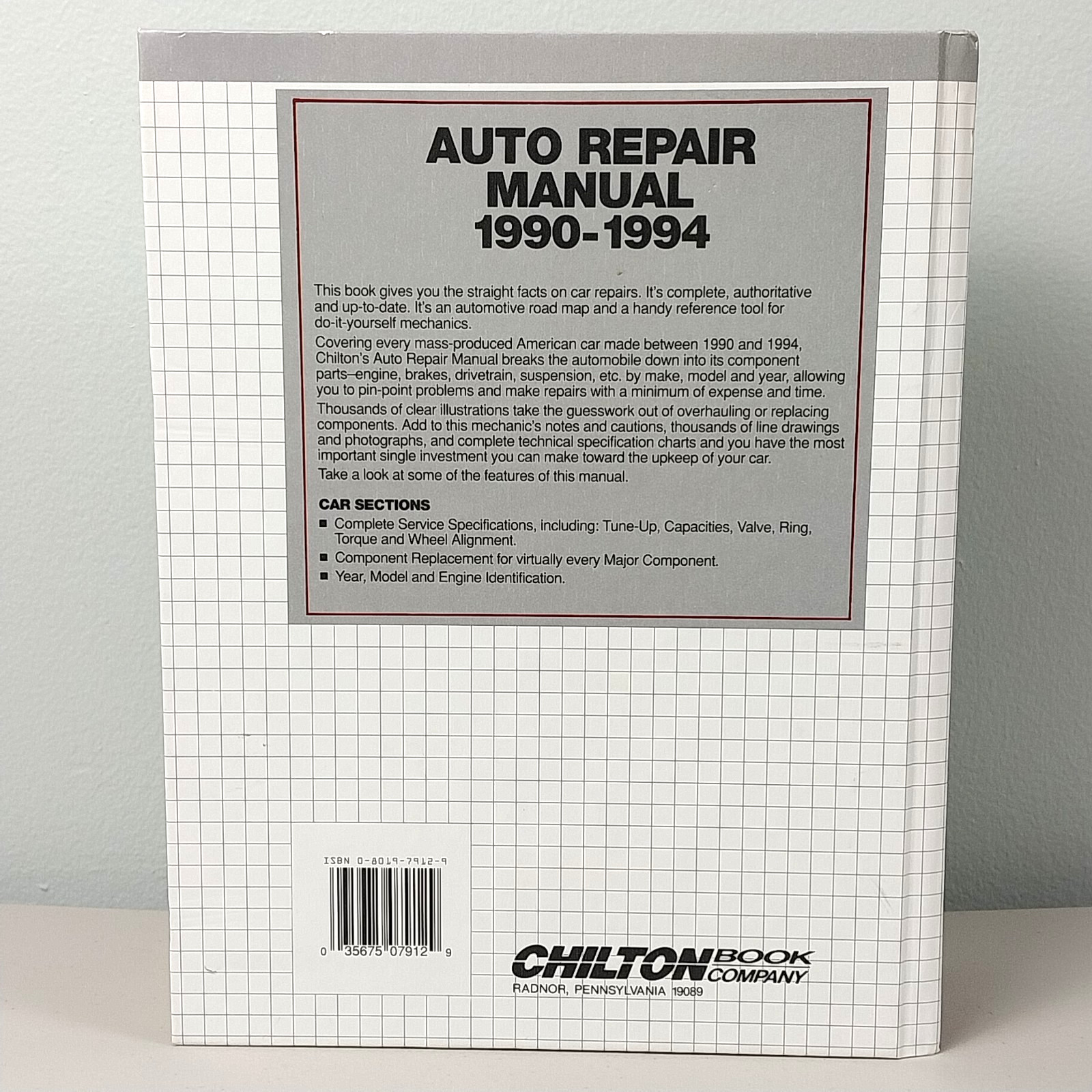 Vintage Chilton’s Auto Repair Manual 1990-1994 Hardback Book 1993