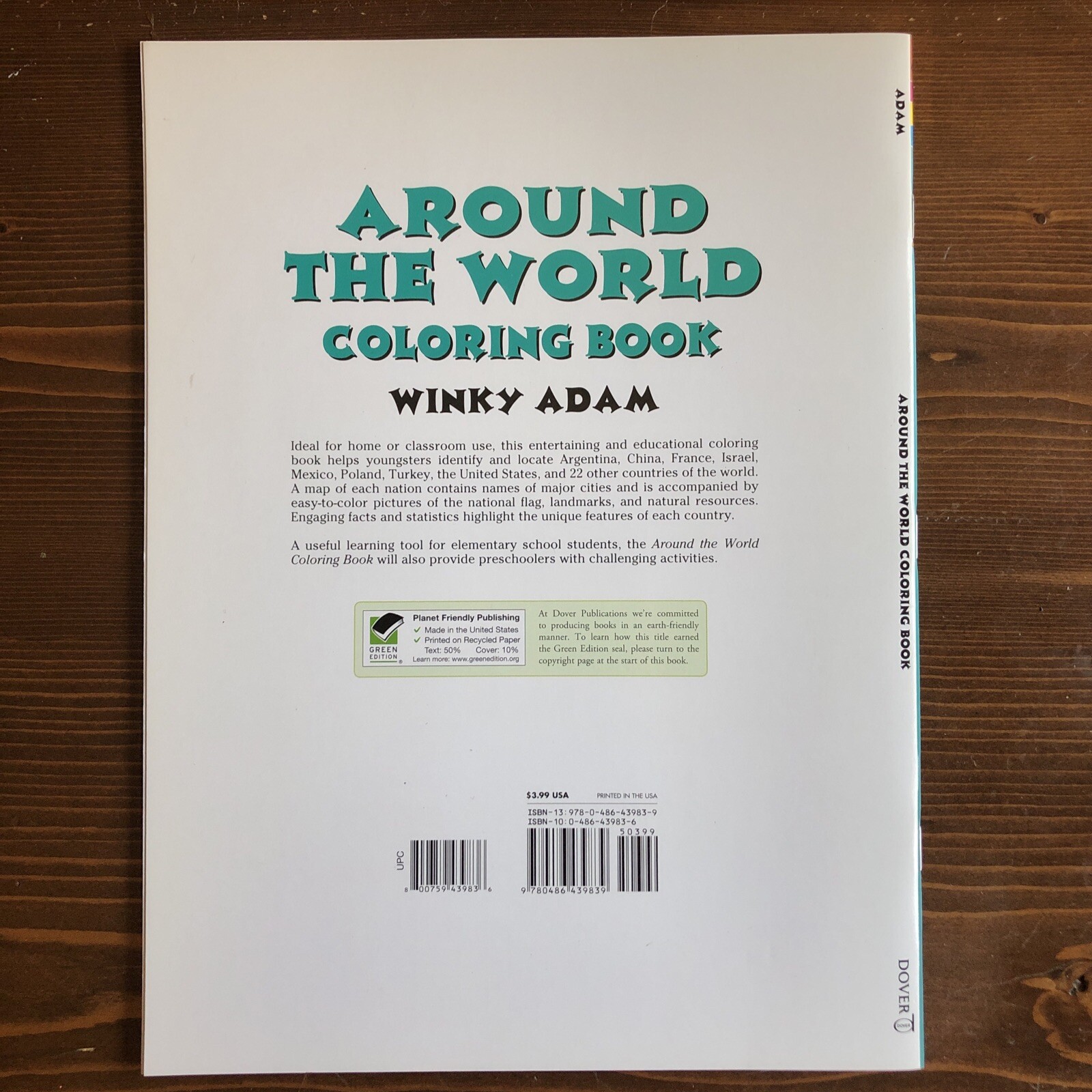Dover World History Coloring Bk Around the World Coloring Book Winky Adam