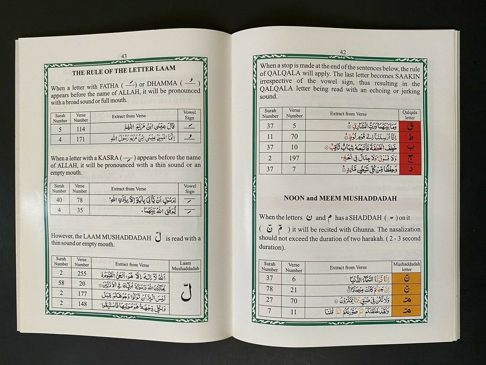 Juz amma 30th part of the Holy Quran with Color Coded Tajweed Rules Juzu Amma