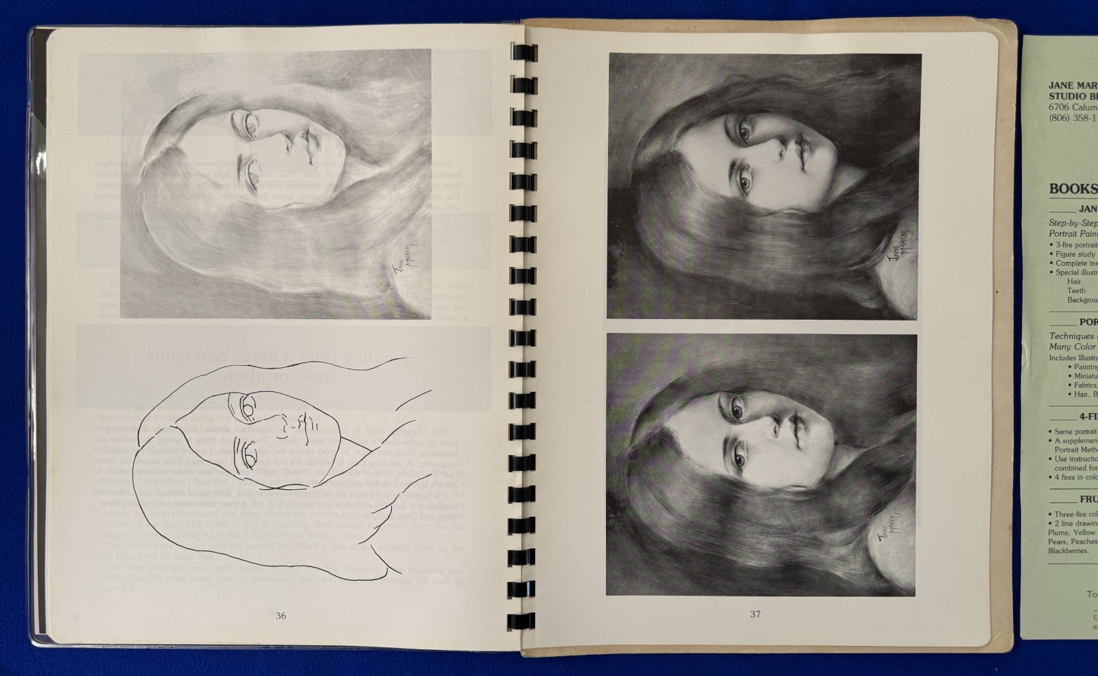 Vintage 1980 Portrait Method by Jane Marcks-47 Pages Portrait Study #4 Painting