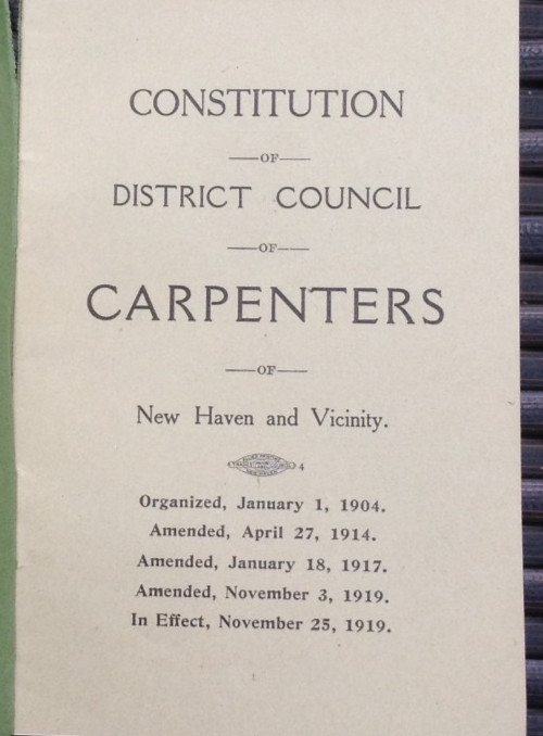 Vintage Constitution And Laws Of United Brotherhood Of Carpenters And Joiners