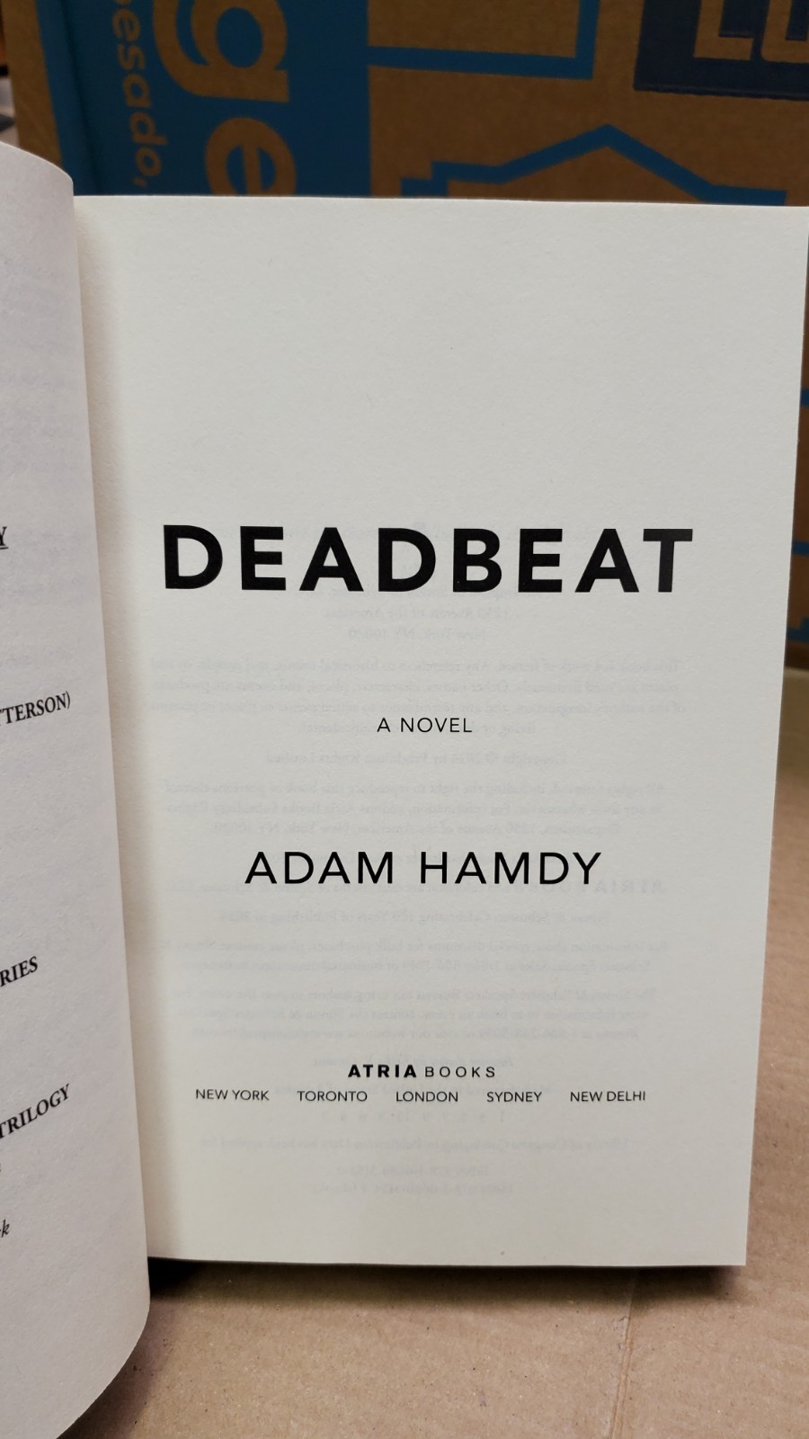 Deadbeat By Adam Hamdy Atria Books 2024 Hardcover