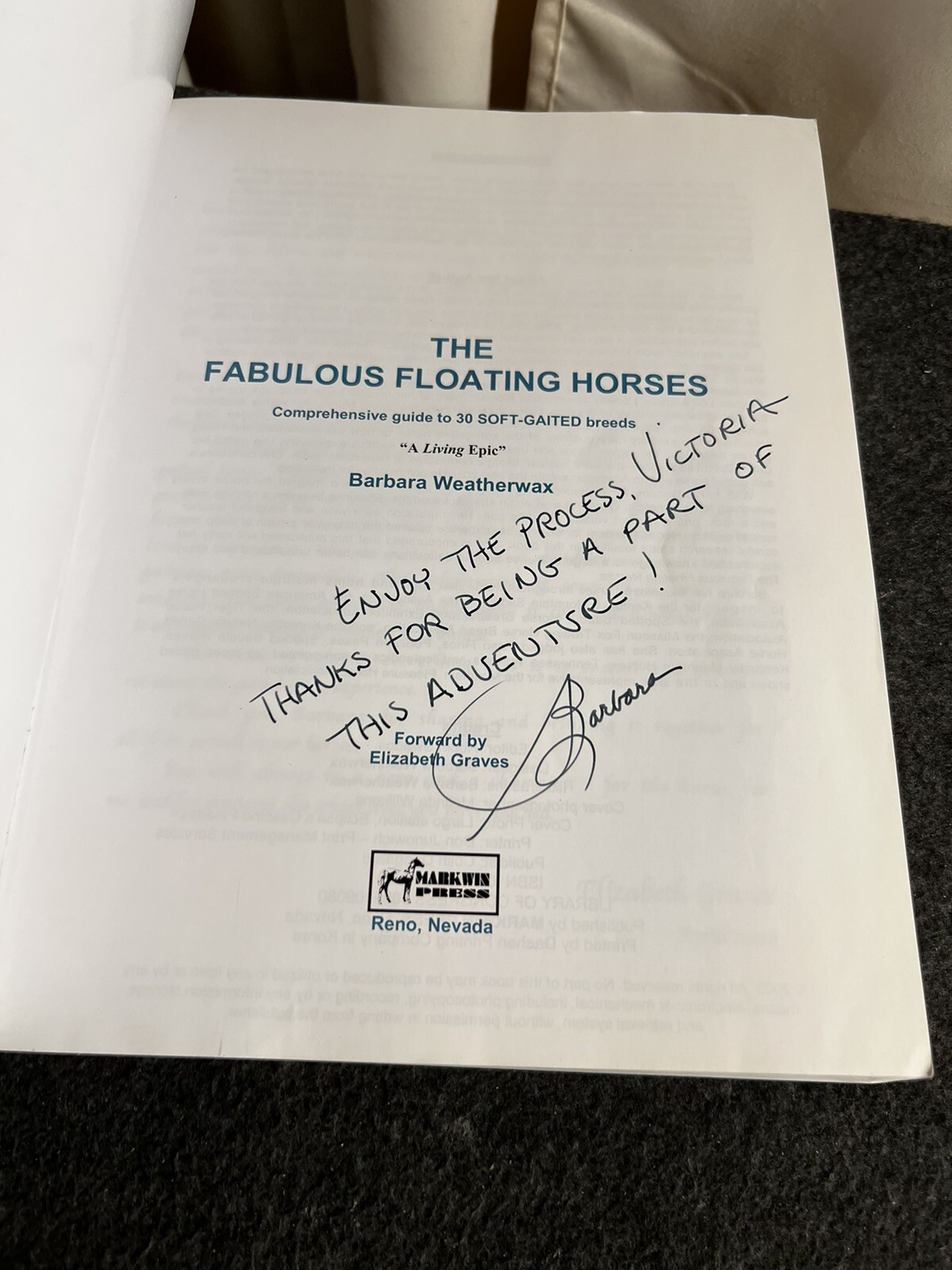 THE FABULOUS FLOATING HORSES By Barbara Weatherwax SC signed!