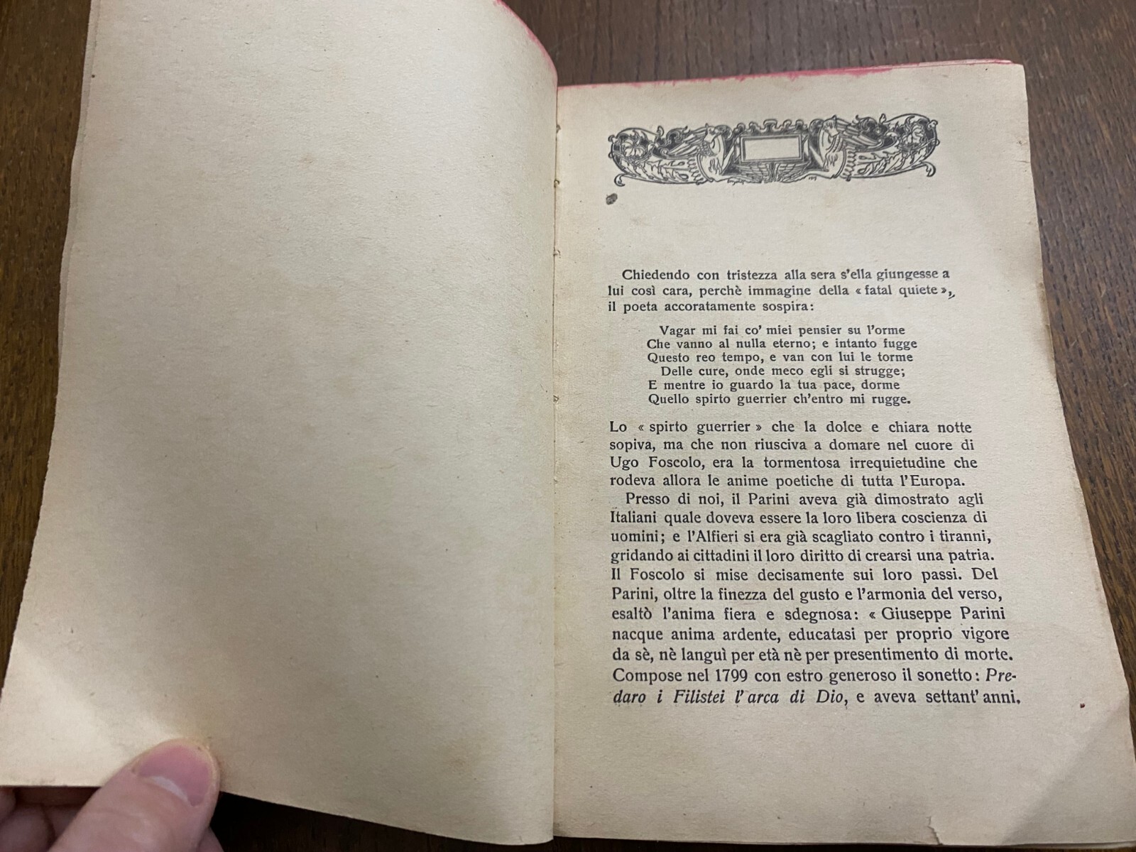 OLD ITALIAN BOOK POESIE CLASSICI ITALIANI #398 BY UGO FOSCOLO YEAR 1796