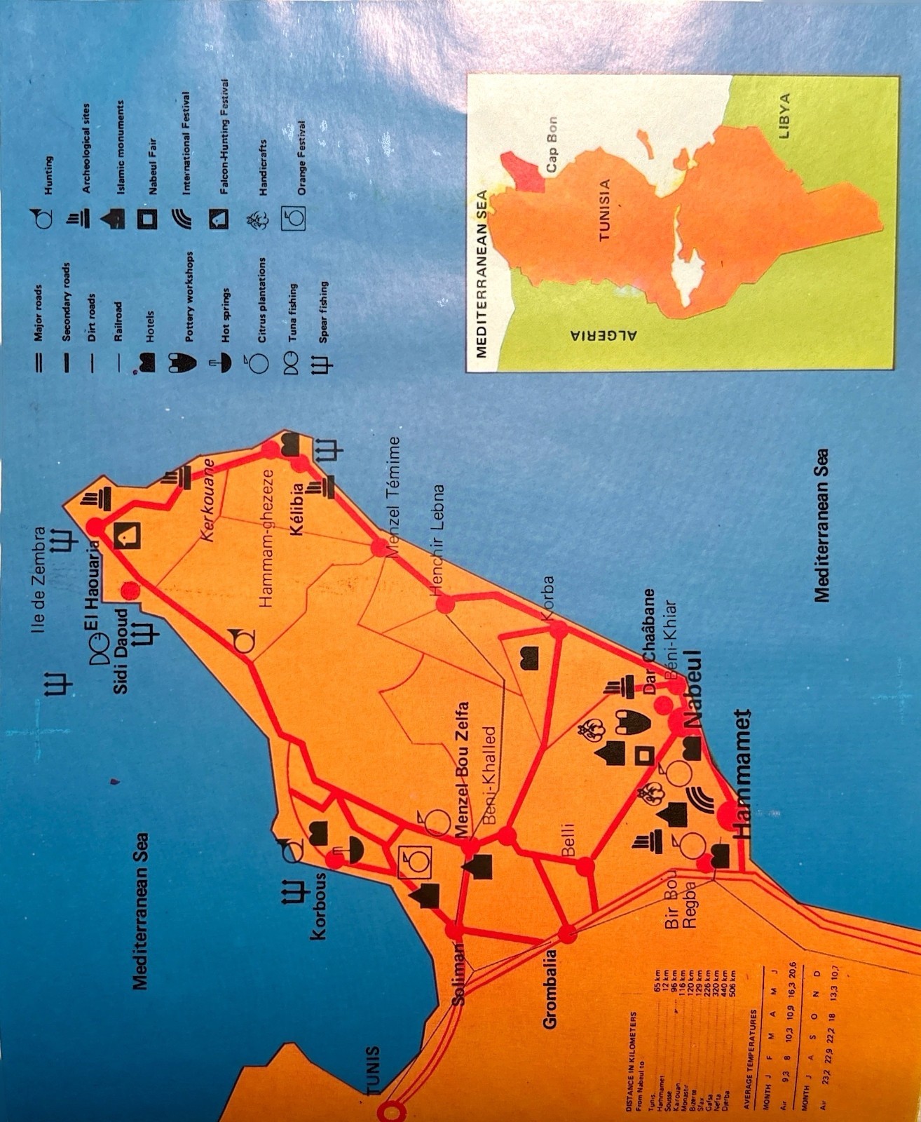 Tunisia Hammamet Nabeul 26 Pages Vintage Travel Brochure Guide 1987