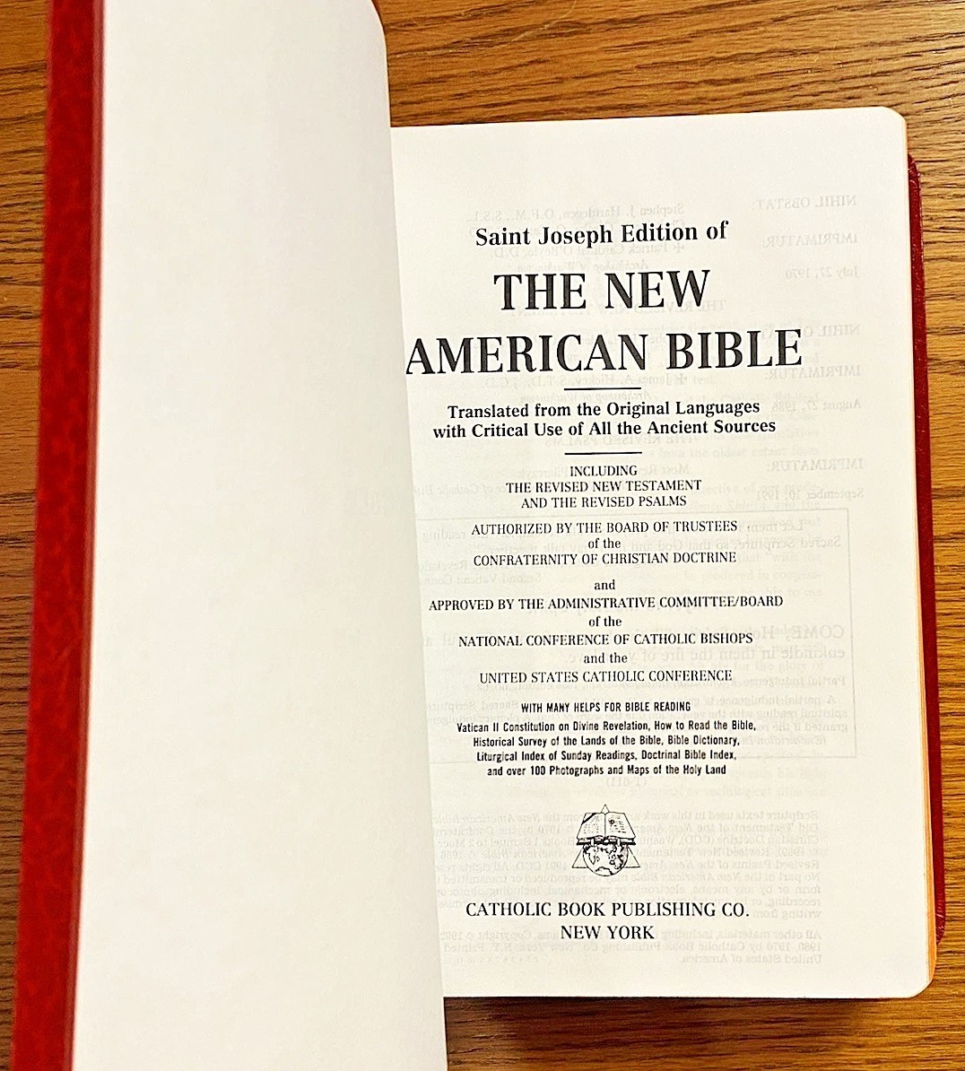 Saint Joseph Edition of the New American Bible NEW in Box Large Type Illustrated