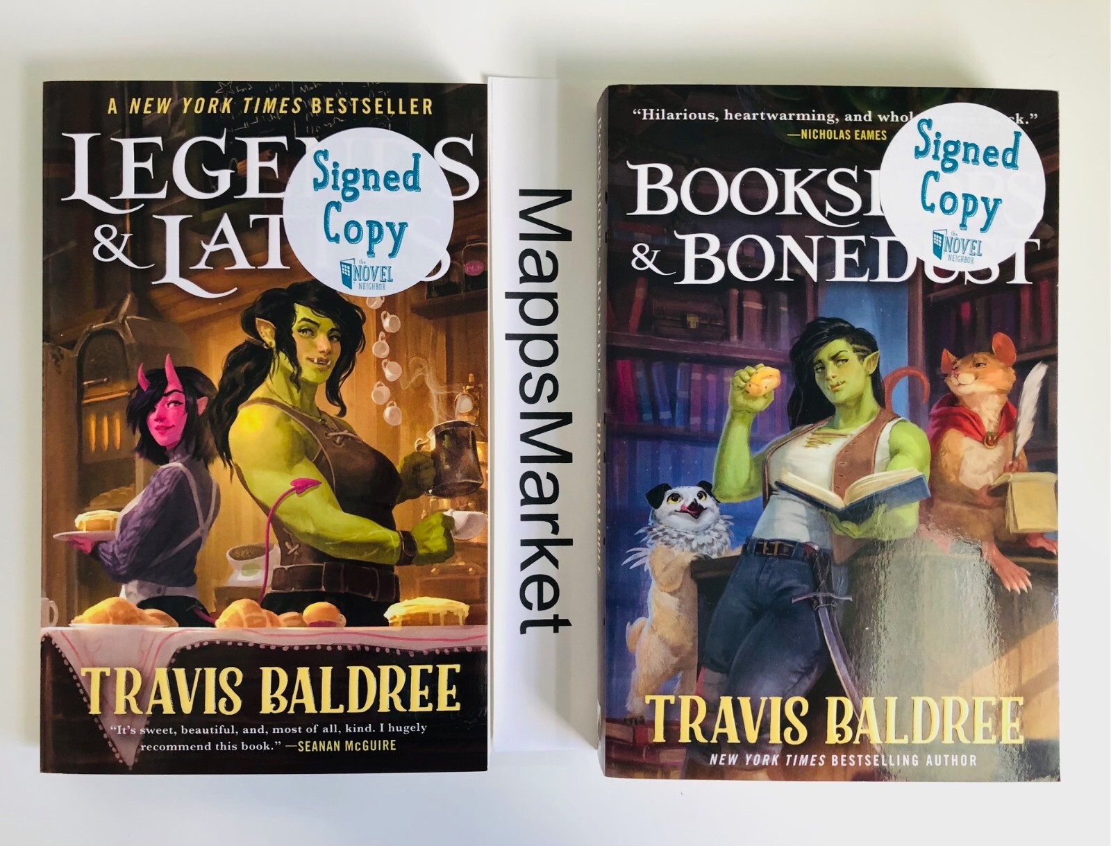 SIGNED Legends & Lattes and Bookshops & Bonedust by Travis Baldree Trade PB NEW