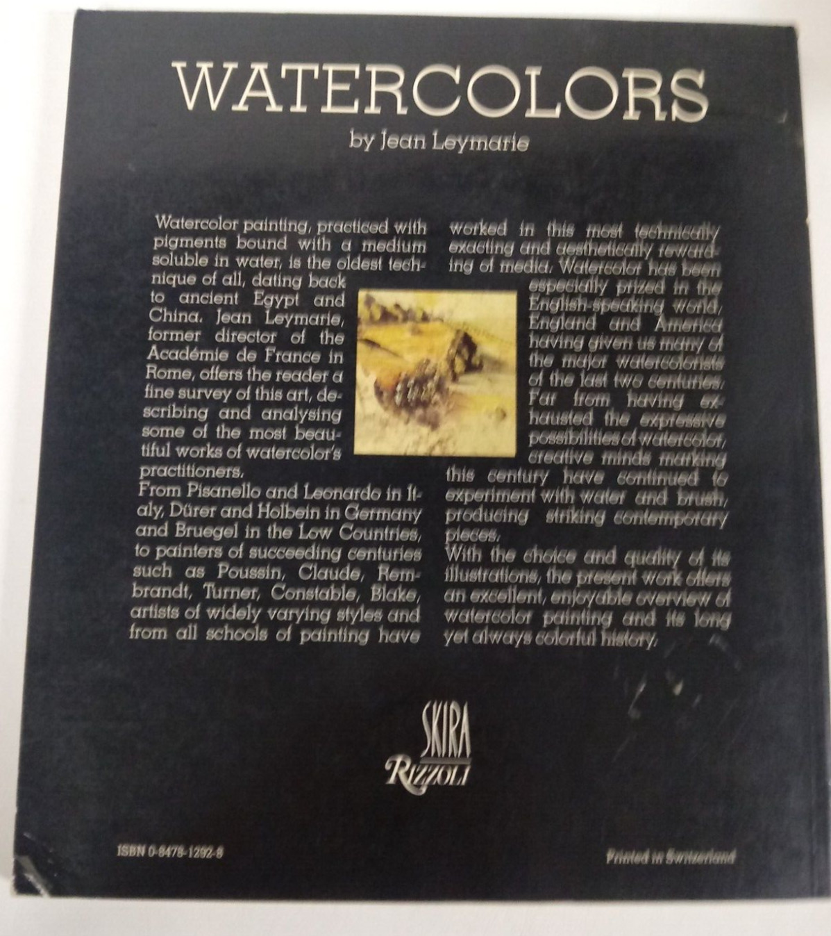 Watercolors From Durer To Balthus PB Jean Leymarie Painting Artistry