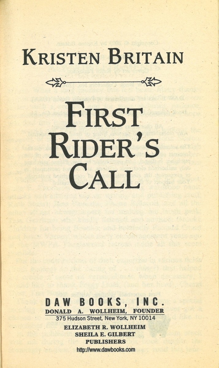 First Rider’s Call (Green Rider #2), Kristen Britain, PB Good 9780756401931