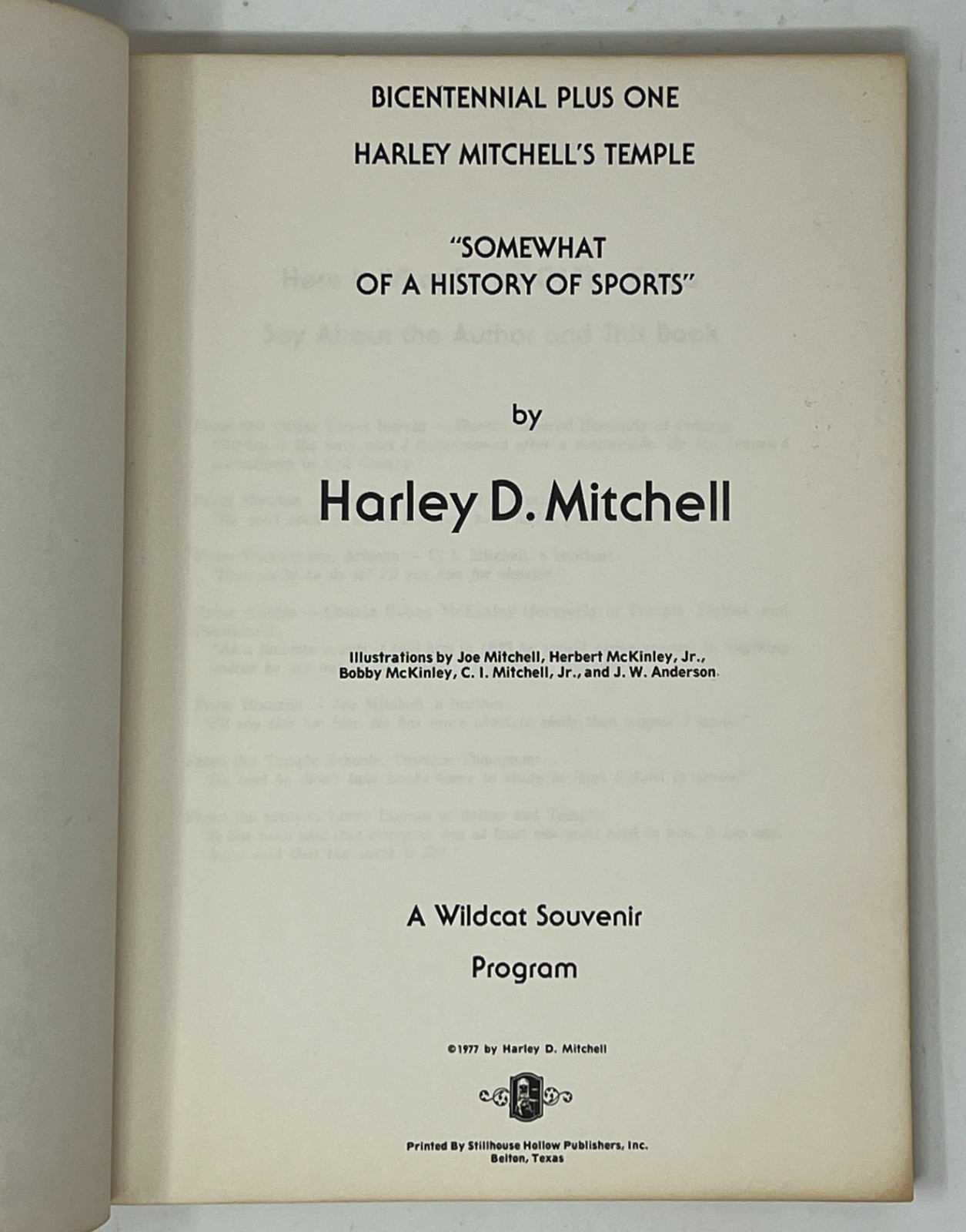 VTG TEXAS: Bicentennial Plus One: Harley Mitchell’s Temple – 1977 PB Temple, TX