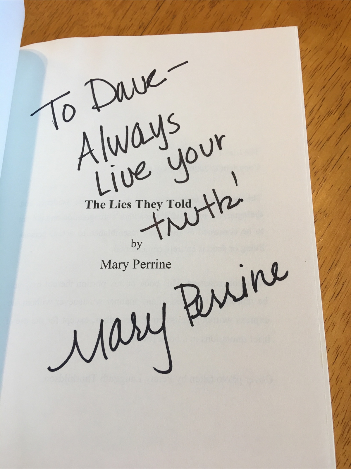 The Lies They Told by Mary Perrine Minnesota Mystery Signed By The Author
