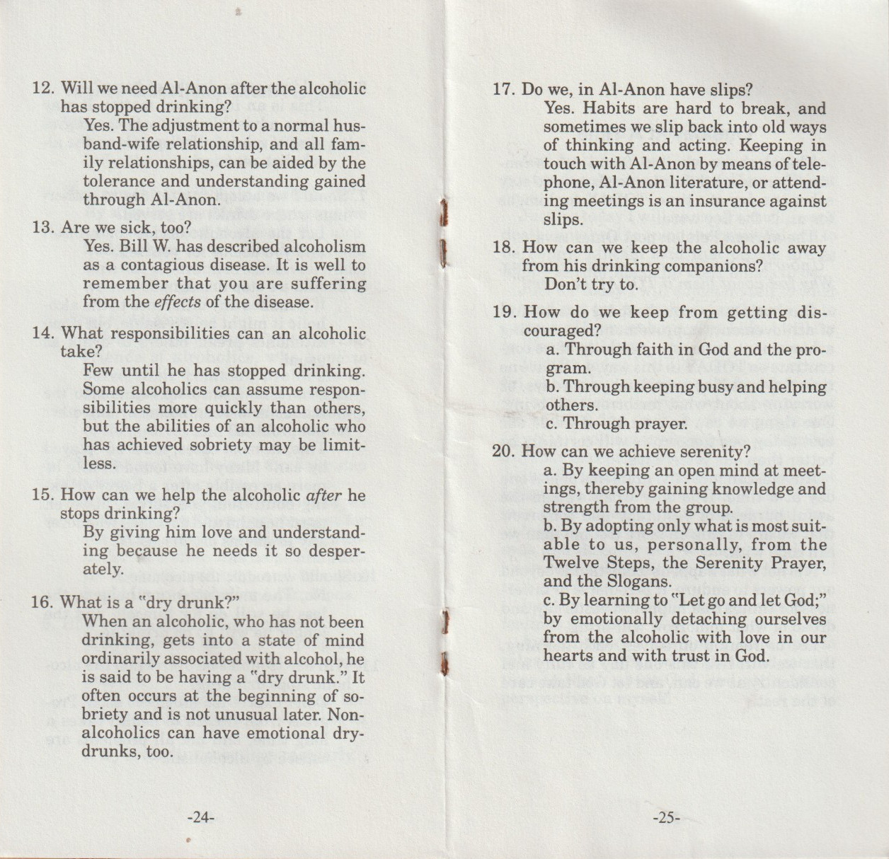 Alcoholism, The Family Disease from AFG, Al-Anon, P-4, 1983, 48 pages