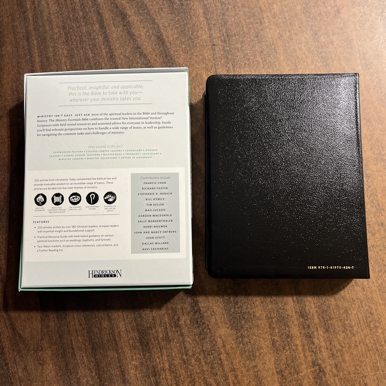 NIV Ministry Essentials Bible – Black Genuine Leather – (pastors bible)