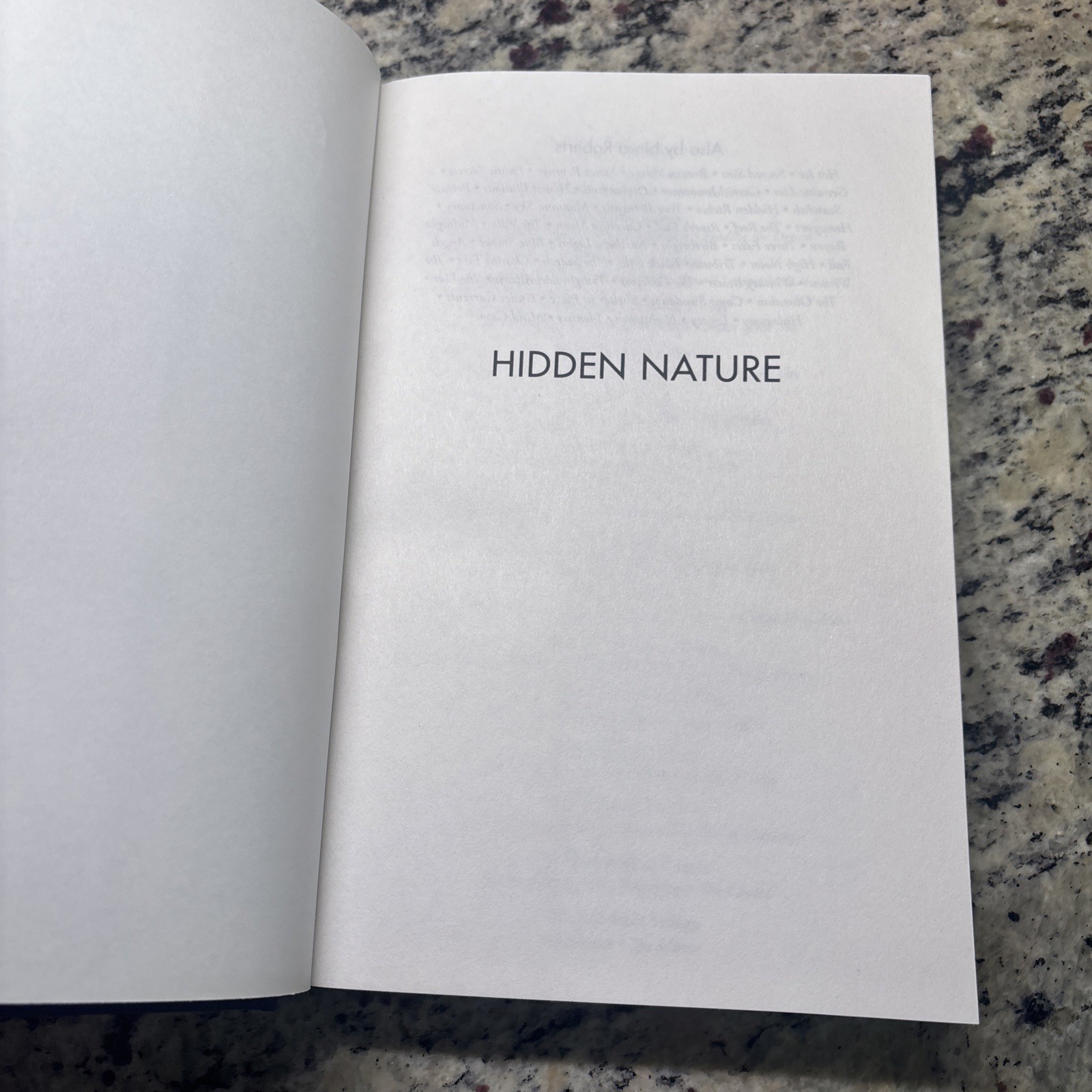 Hidden Nature Novel By Nora Roberts Hardcover Book First Edition 2025 Excellent
