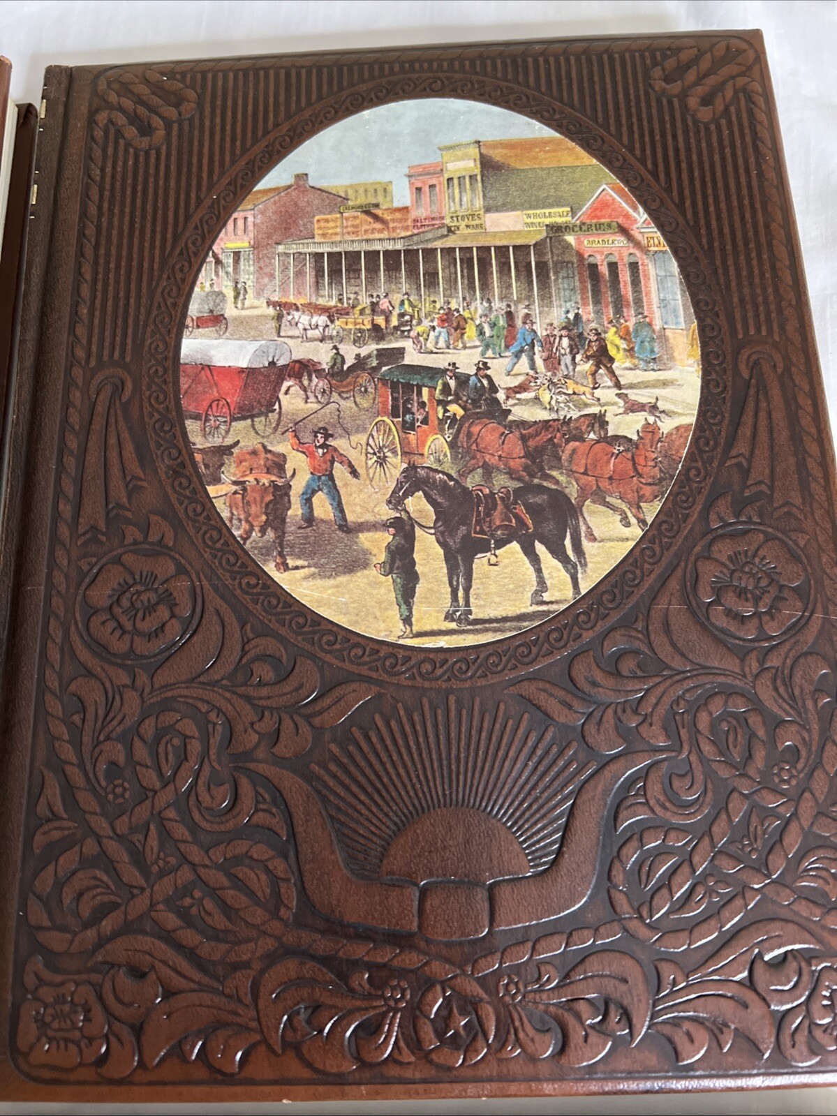 Time Life Books The Old West Series Brown Faux Leather – Lot of 4 Books