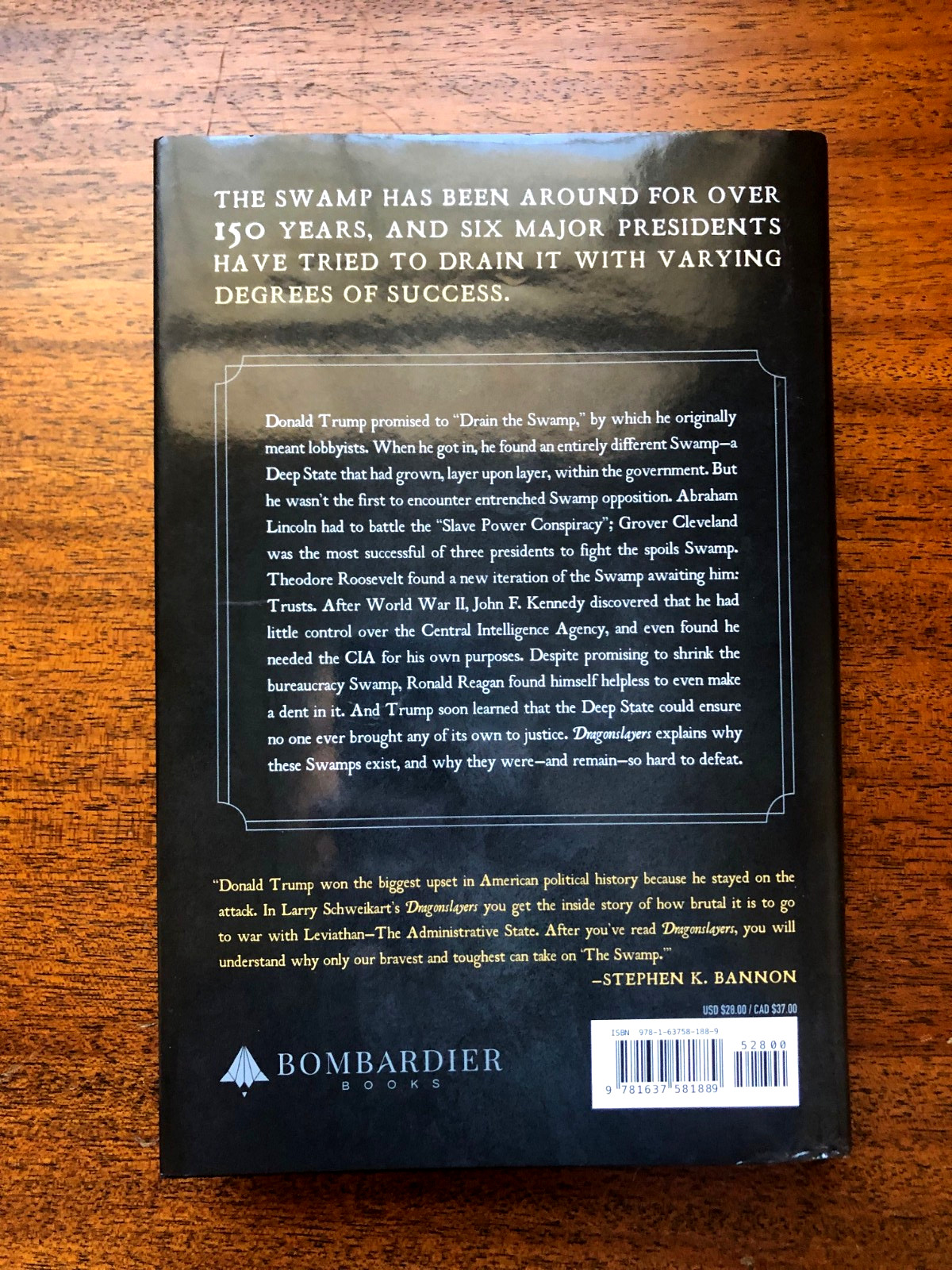 SIGNED „Dragonslayers“ by Larry Schweikart: Six Presidents take on The Swamp