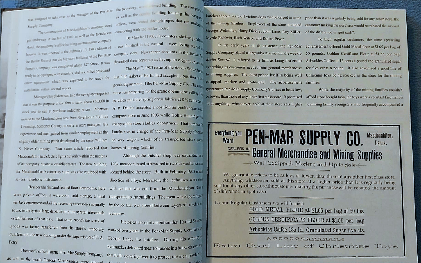 2003 Macdonaldton area, Pennsylvania history book Somerset County families mines