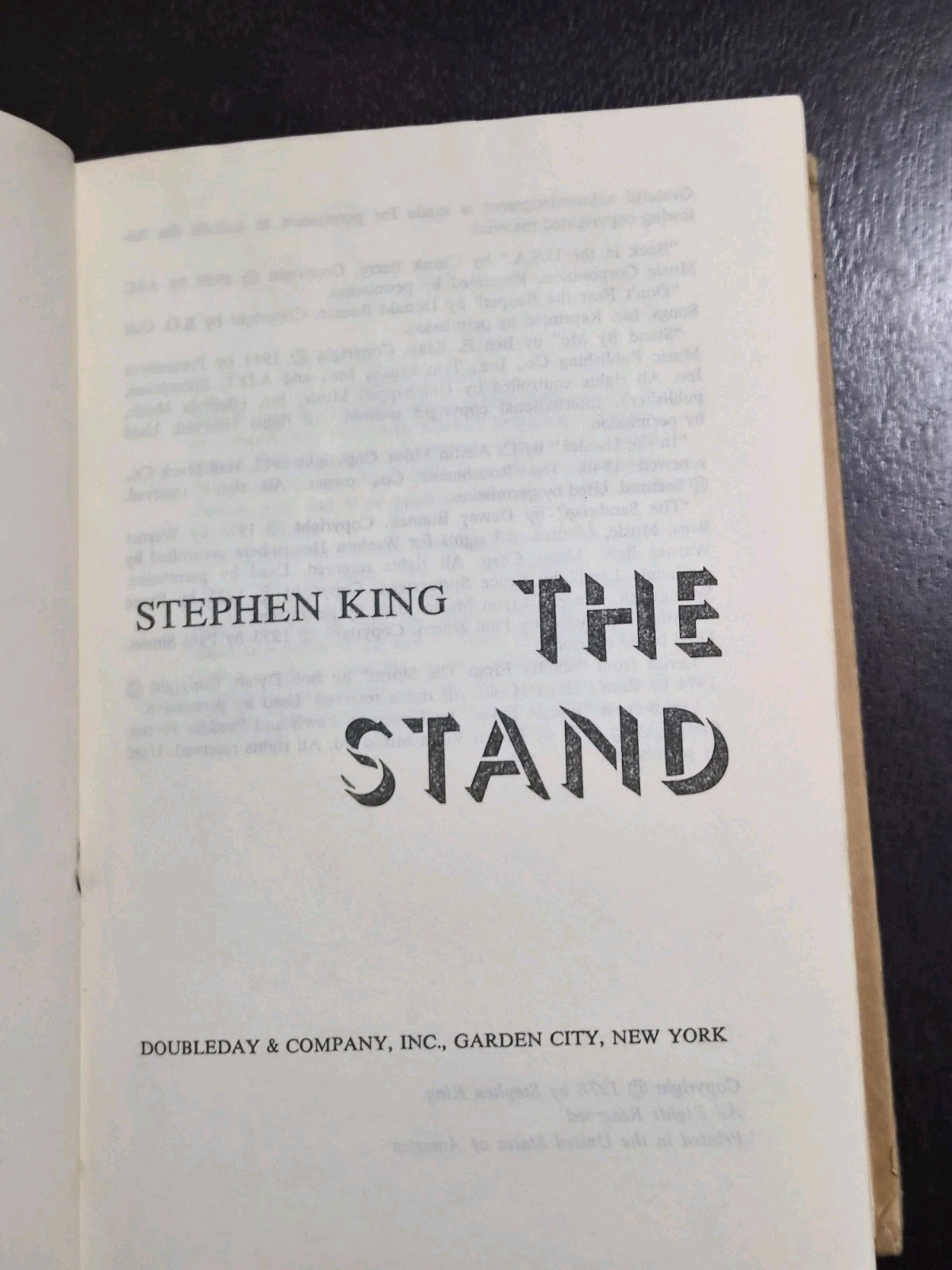 The Stand Stephen King 1978 Doubleday Early BCE Hardcover Dust Jacket HCDJ VG