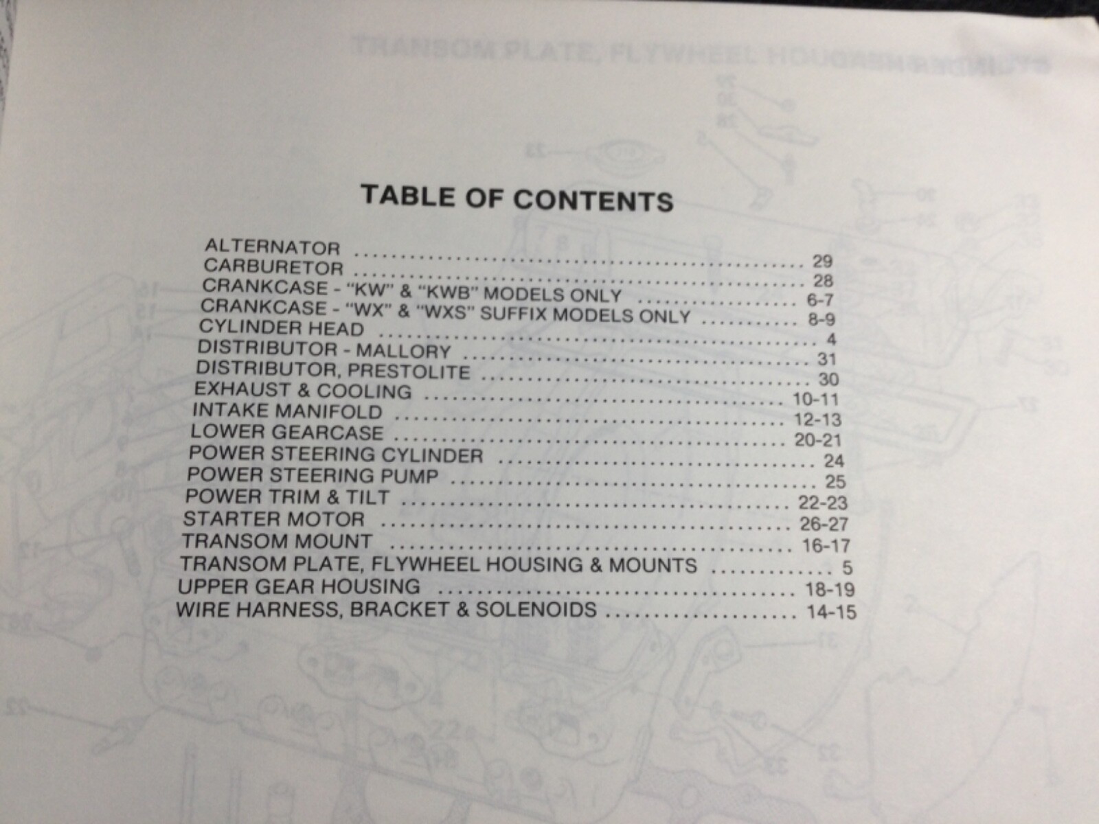 1986 OMC Cobra 5.0L & 5.7L V8 Stern Drive Parts Catalog GM 305 & 350 C.I 2V & 4V