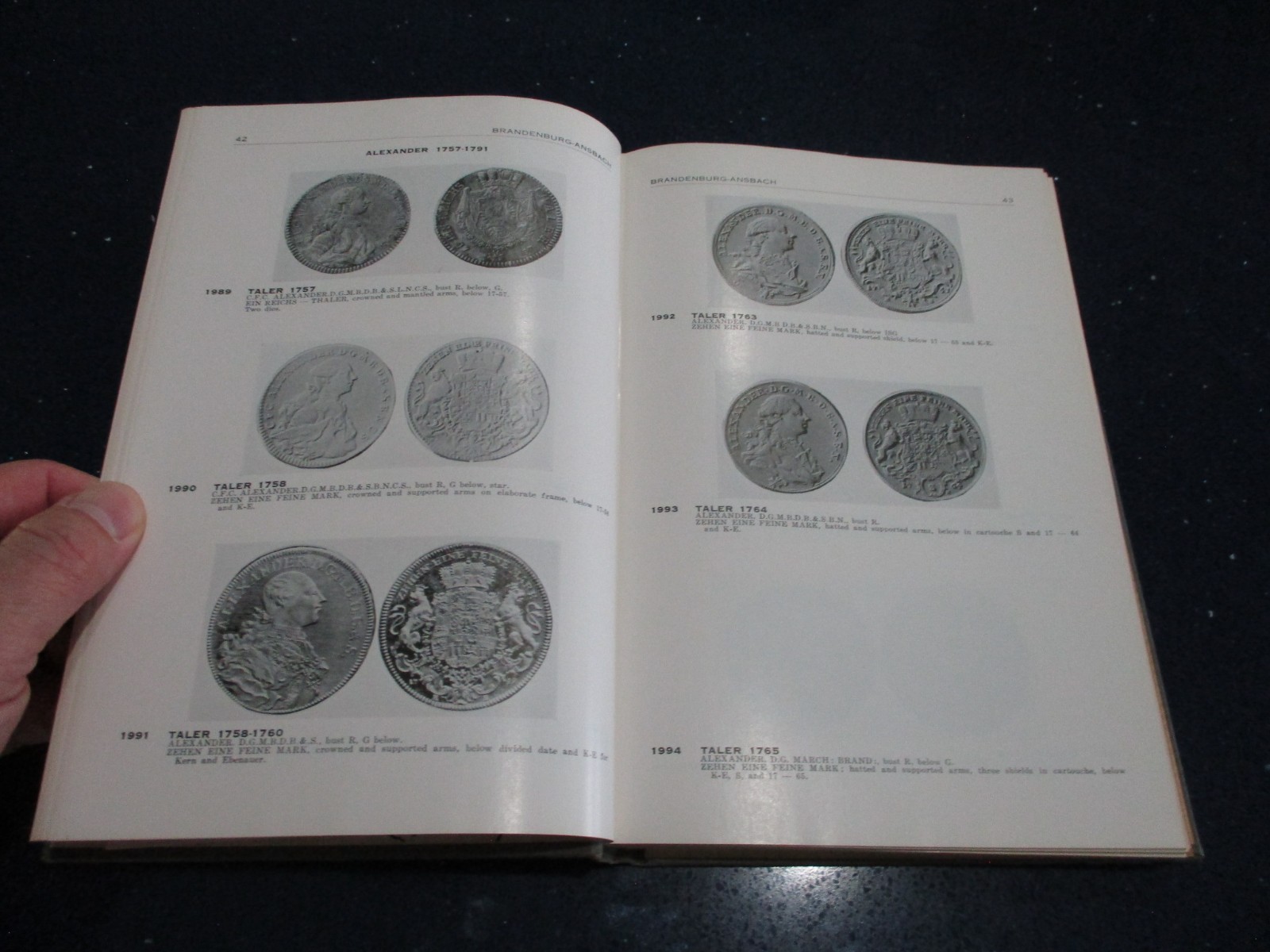 GERMAN TALERS 1700-1800 w/ORIG VALUE SHEET! Book by John S Davenport SIGNED!