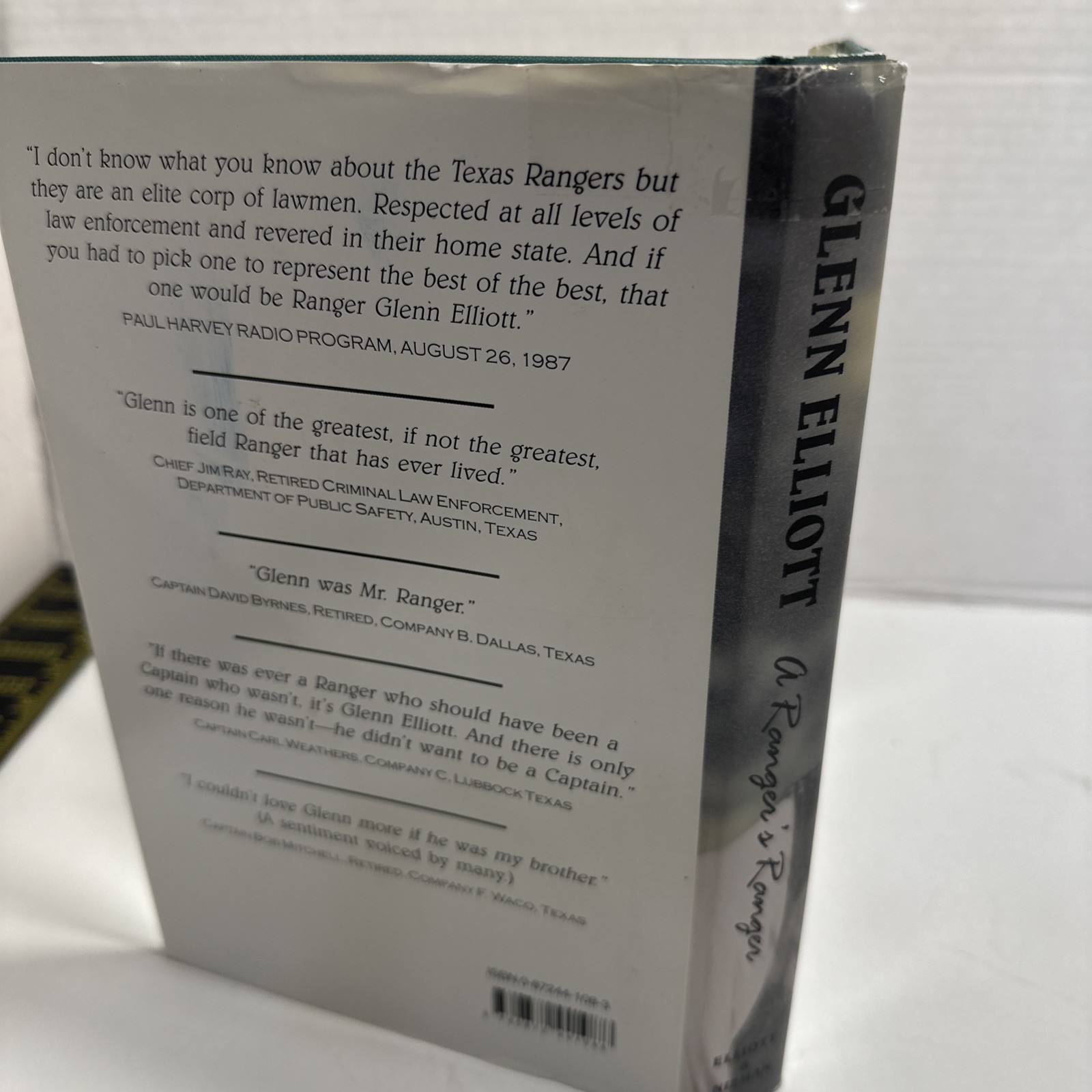 Glenn Elliott: A Ranger’s Ranger by Glenn Elliott Hardcover Dust Jacket Signed