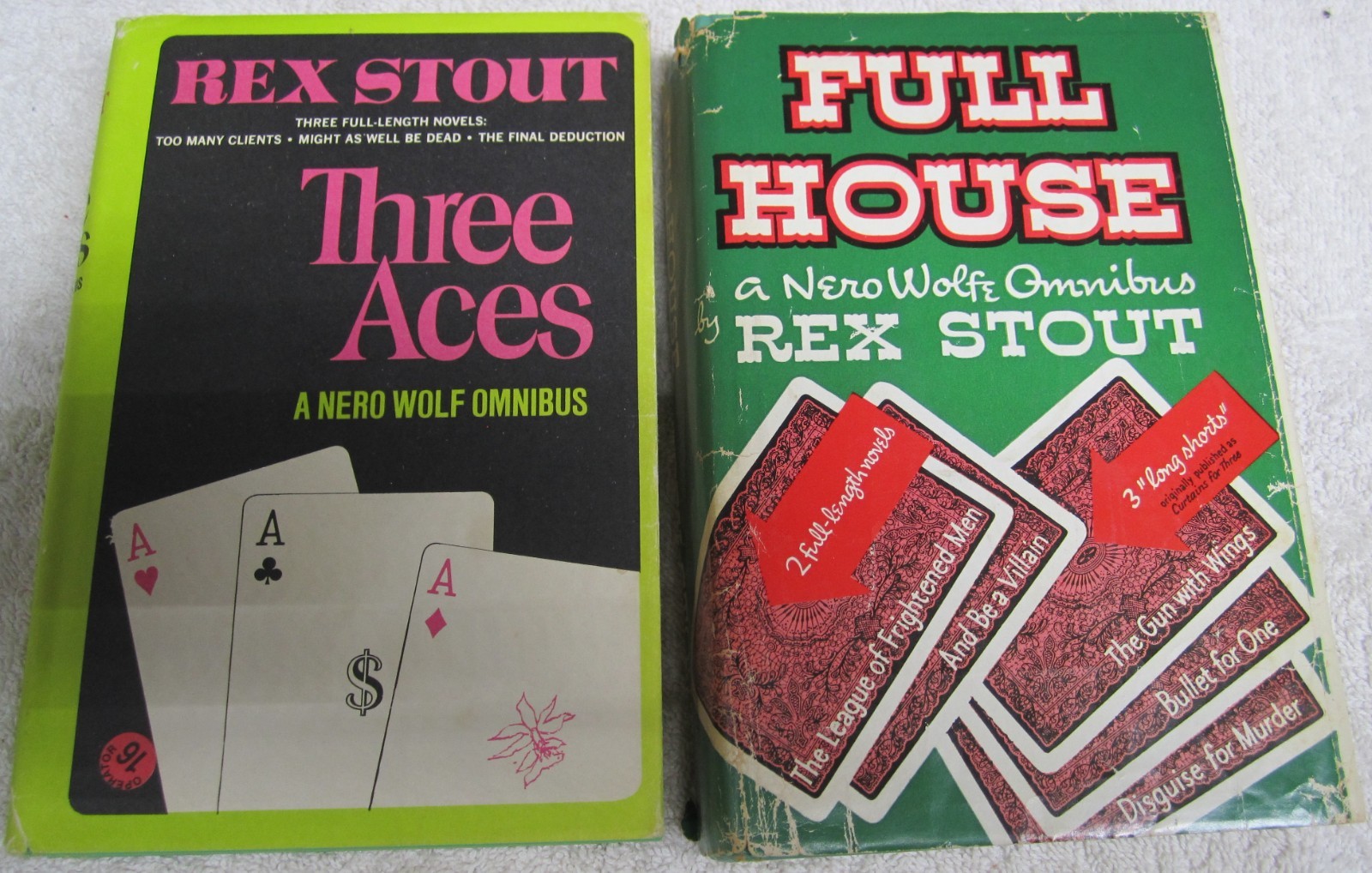 4 Rex Stout Royal Flush BCE Nero Wolfe Omnibus Vtg HCDJ Viking 1965 DJ 3 Aces +
