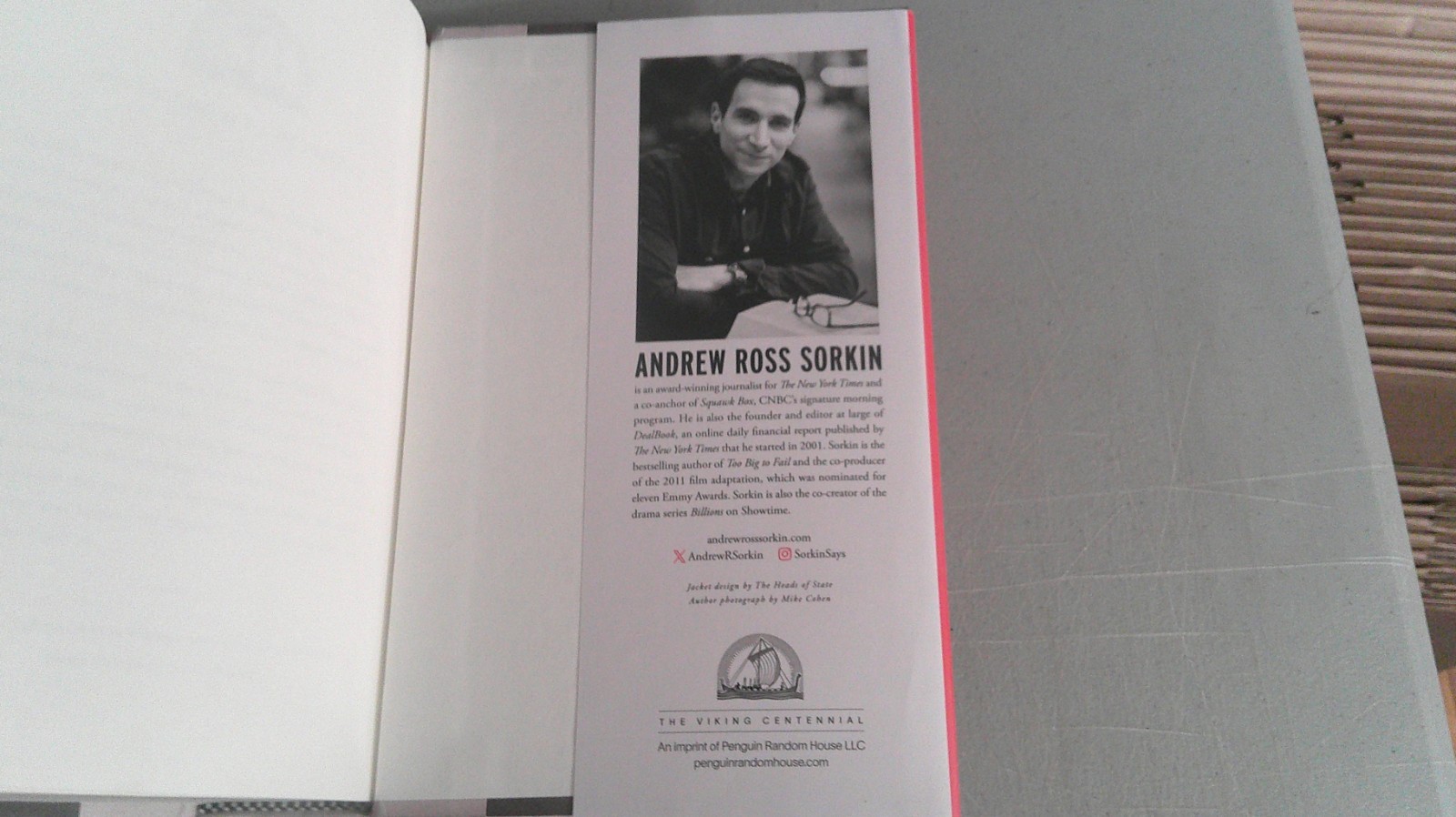 1929 Signed by Andrew Ross Sorkin 2026 HC First Edition Wall Street Crash