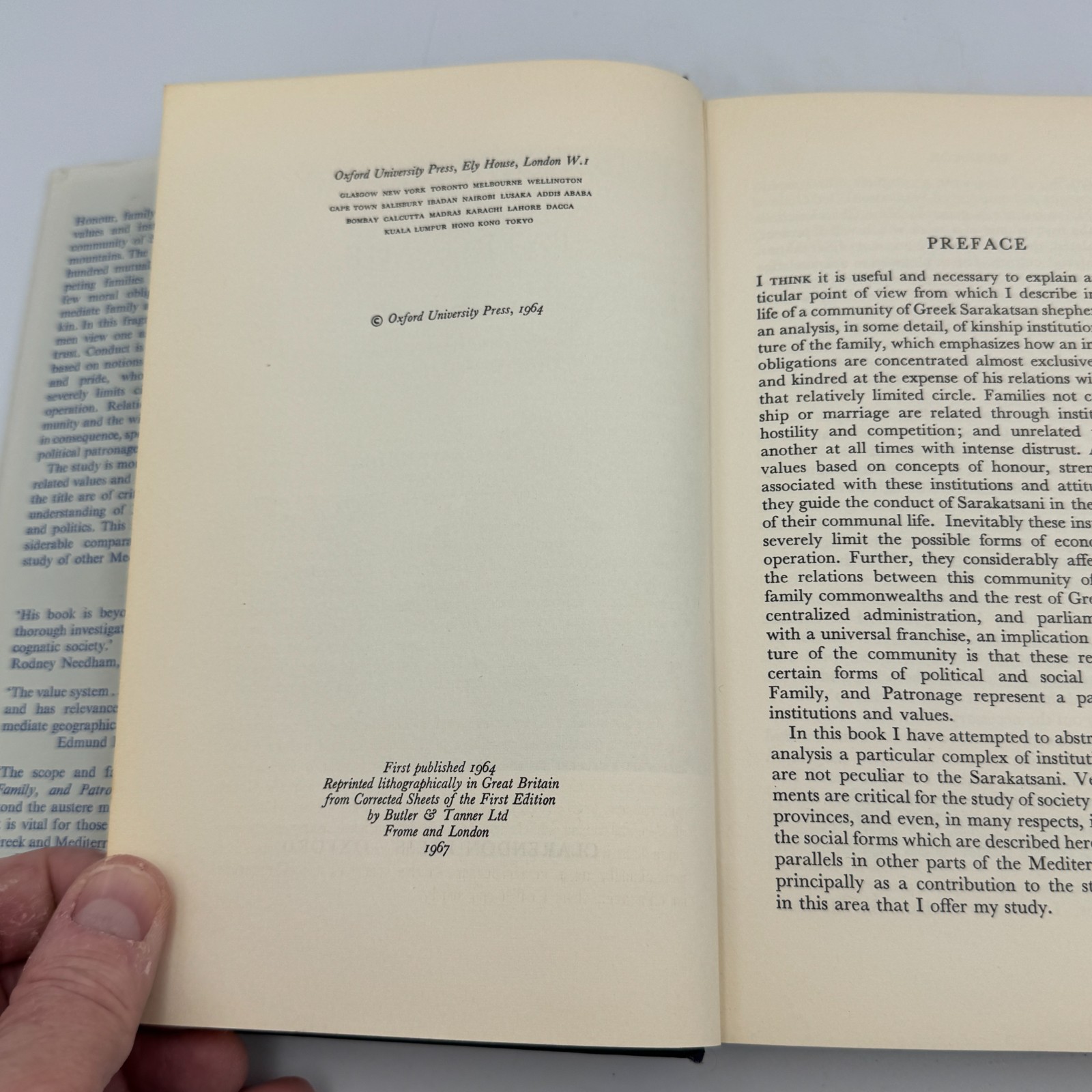 Honour Family and Patronage by J K Campbell 1967 HCDJ A Greek Mountain Community