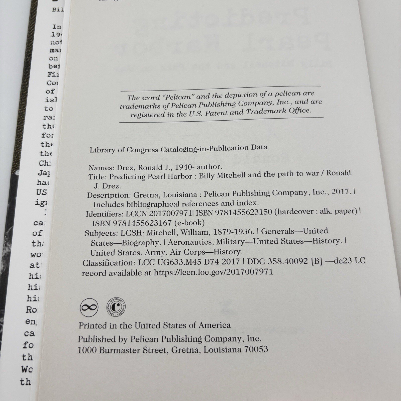 Predicting Pearl Harbor: Billy Mitchell and the Path to War SIGNED
