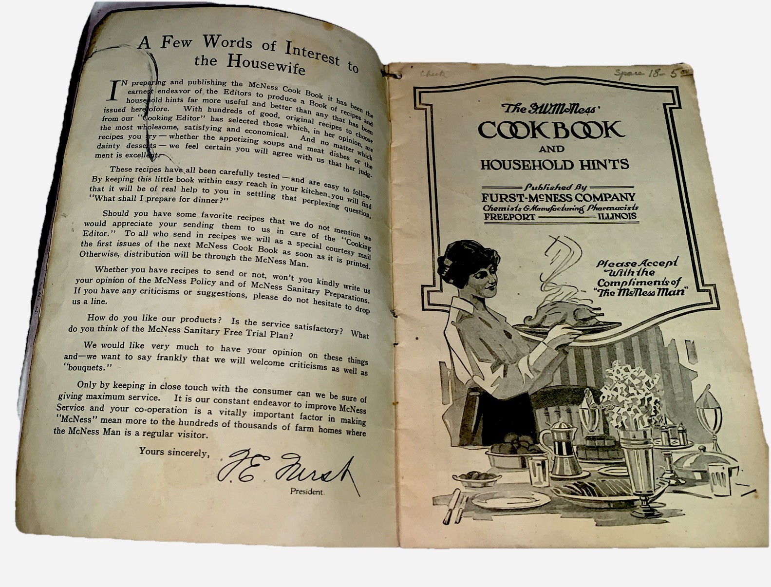 1917 McNess Cook Book Recipe Booklet Pre- War Recipes Vintage Advertising