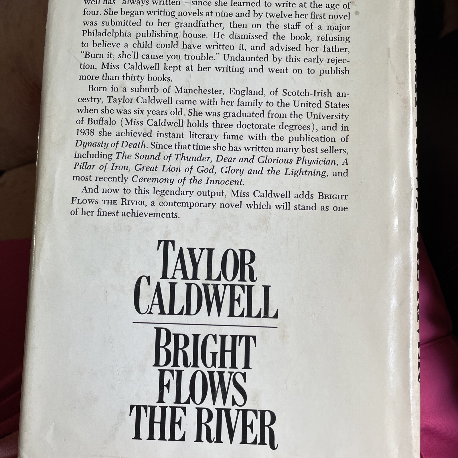 Bright Flows The River by Taylor Caldwell hardcover dustjacket 1978 vintage