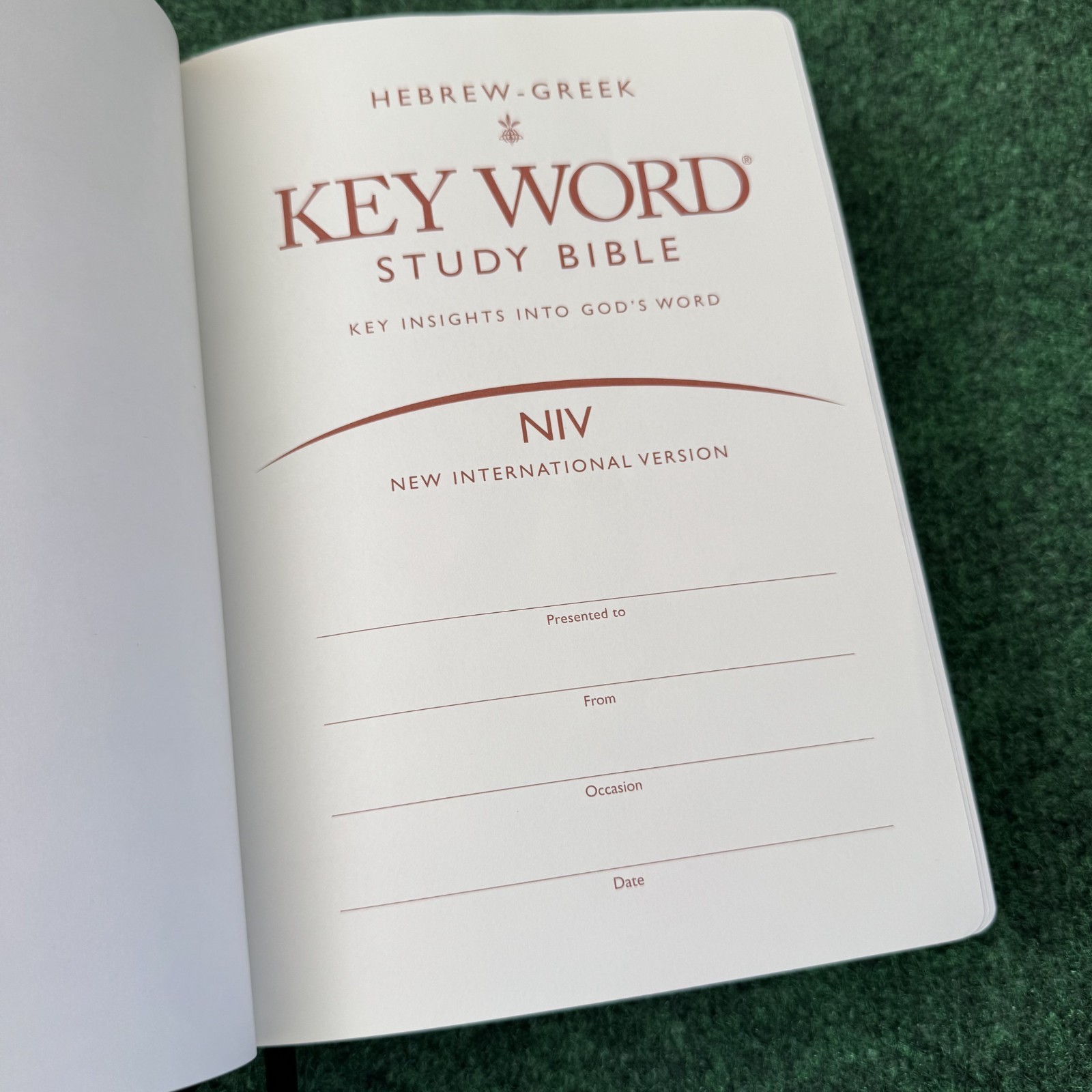 NIV Hebrew Greek Key Word Study Bible Bonded Black Red Letter 1984 Edition