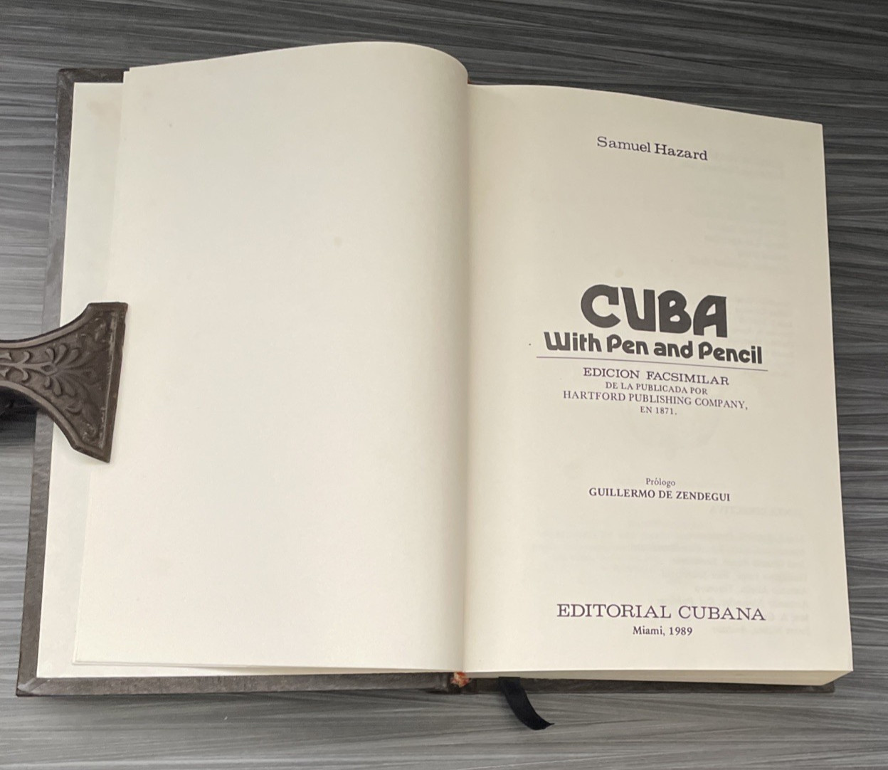 Cuba With Pen And Pencil By Samuel Hazard 1989 Reproduction Hard Cover, Like New